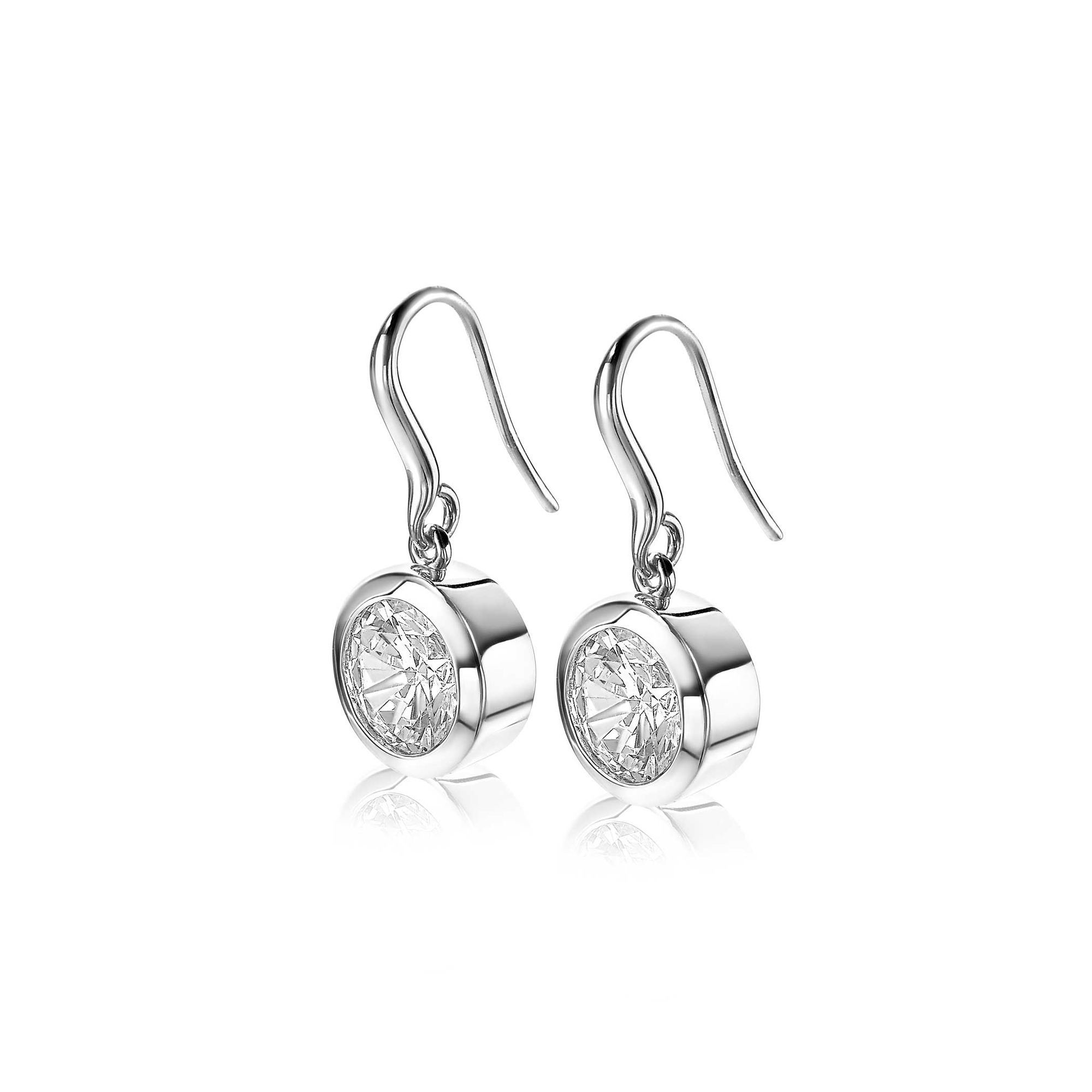 ZINZI Sterling Silver Earrings White Zirconia ZIO1