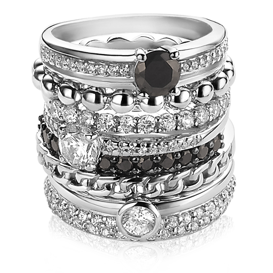 ZINZI Sterling Silver Ring Black ZIR827Z