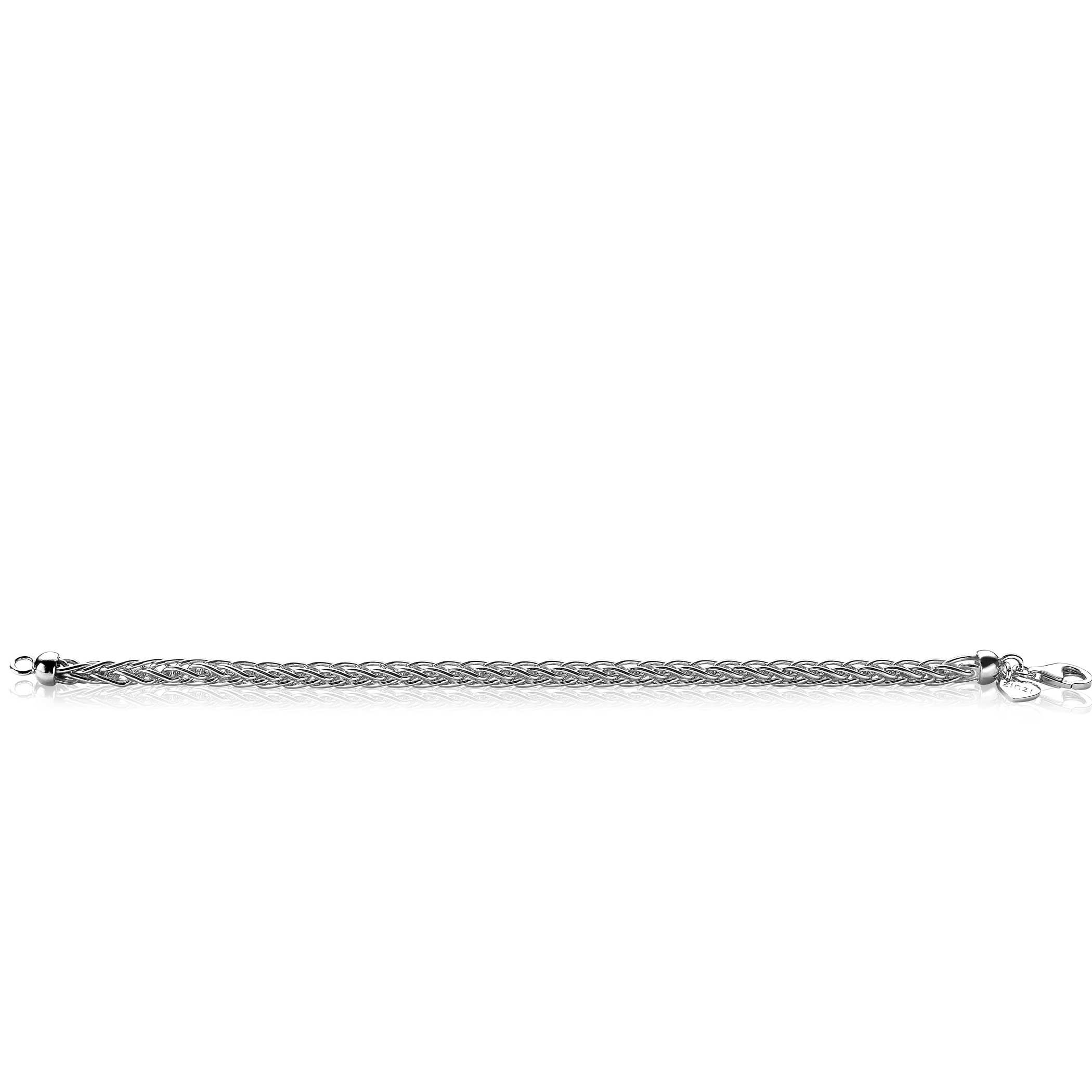 ZINZI Sterling Silver Chain Bracelet Foxtail width 5mm 19cm ZIA2214