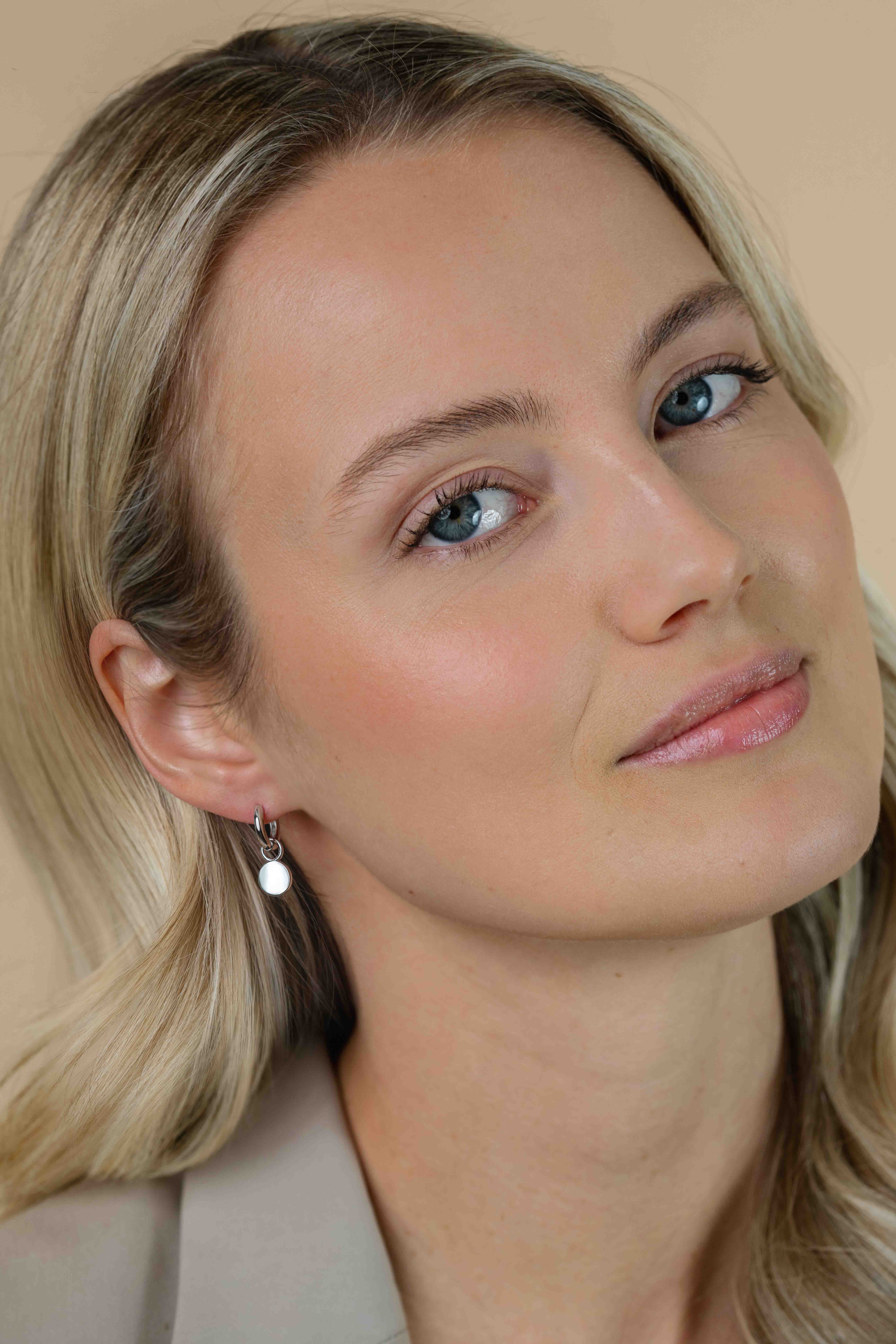 8mm ZINZI Sterling Silver Earrings Pendants Round ZICH2345 (excl. hoop earrings)