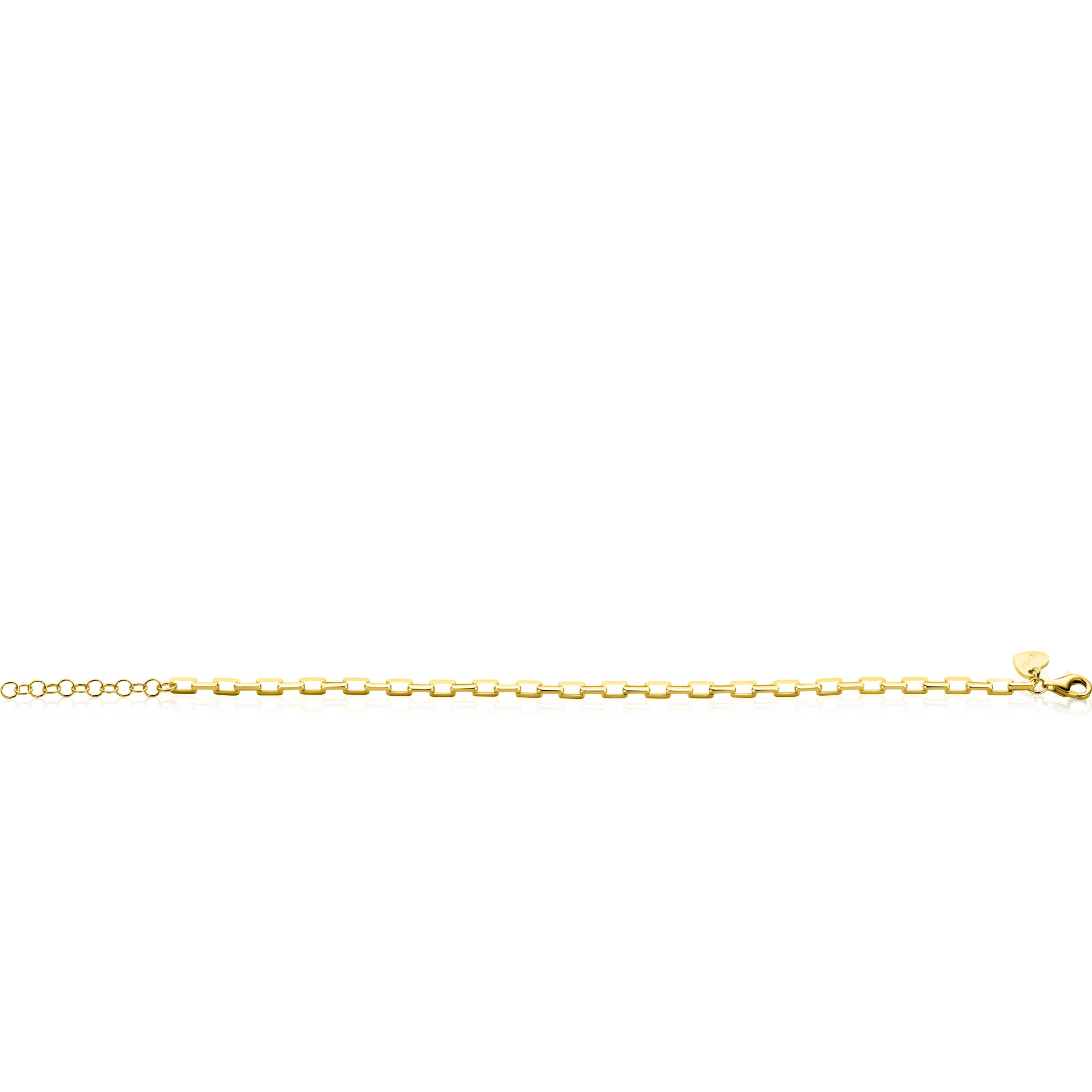 ZINZI gold plated silver bracelet with Venetian links 3mm 16.5-19.5cm ZIA2587