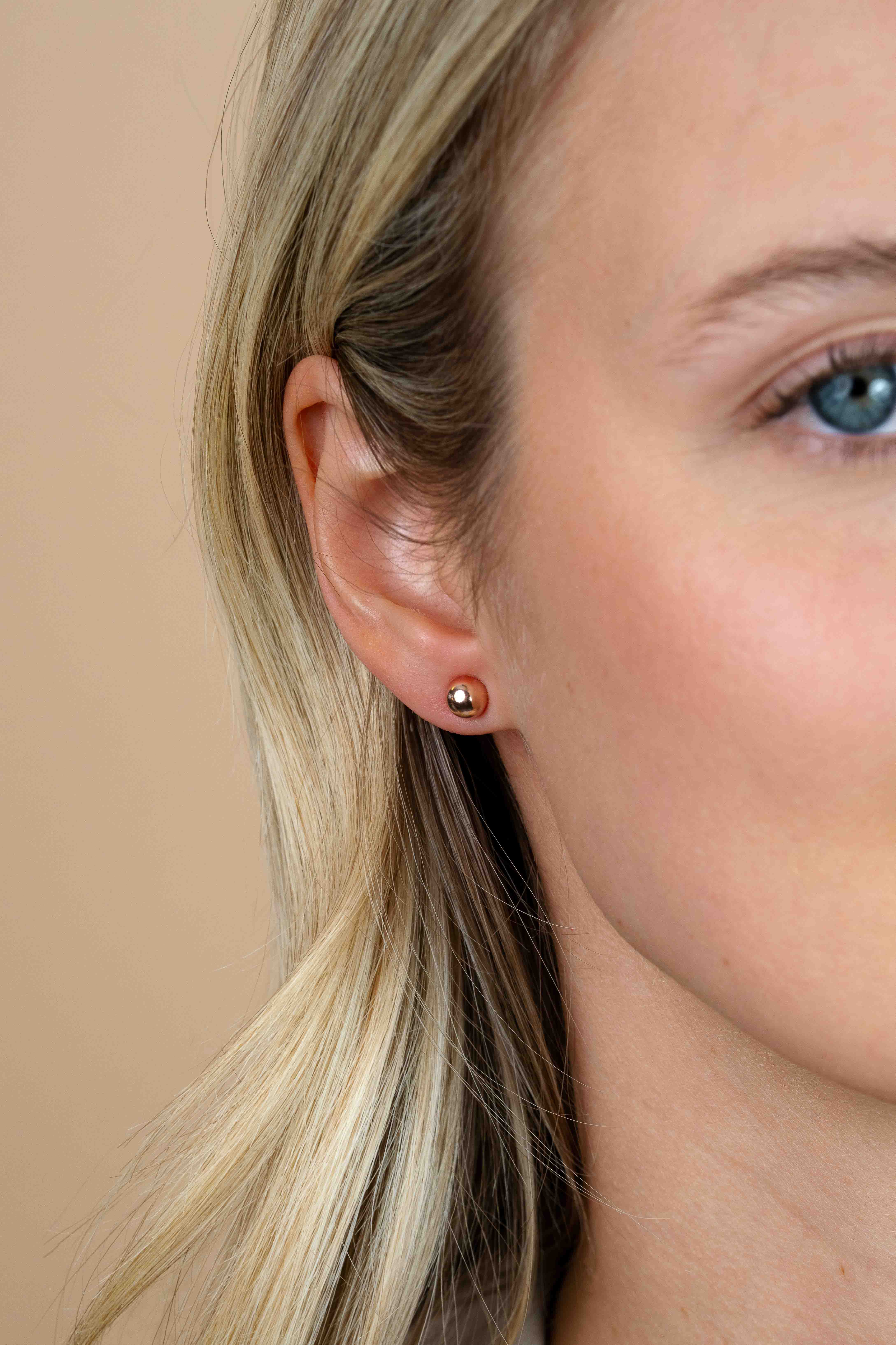 5mm ZINZI Rose Gold Plated Sterling Silver Stud Earrings Bead ZIO807R