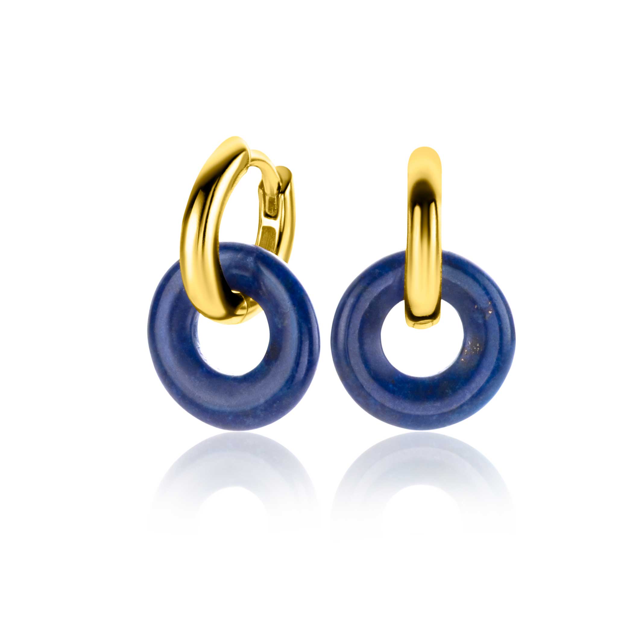 12mm ZINZI Earrings Pendants Round in Lapis Lazuli ZICH2274L (excl. hoop earrings)