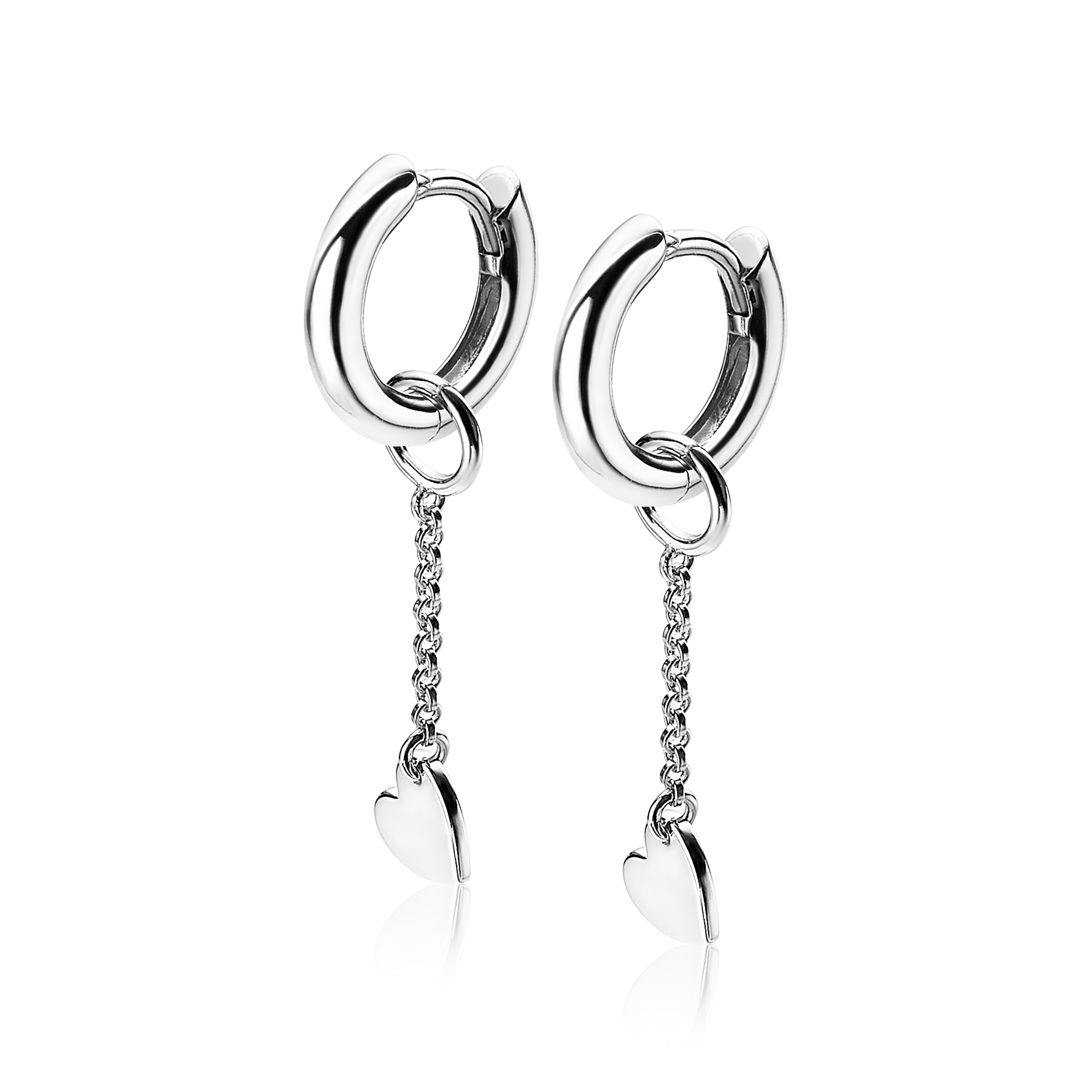 ZINZI Sterling Silver Earrings Pendants Heart ZICH1690 (excl. hoop earrings)