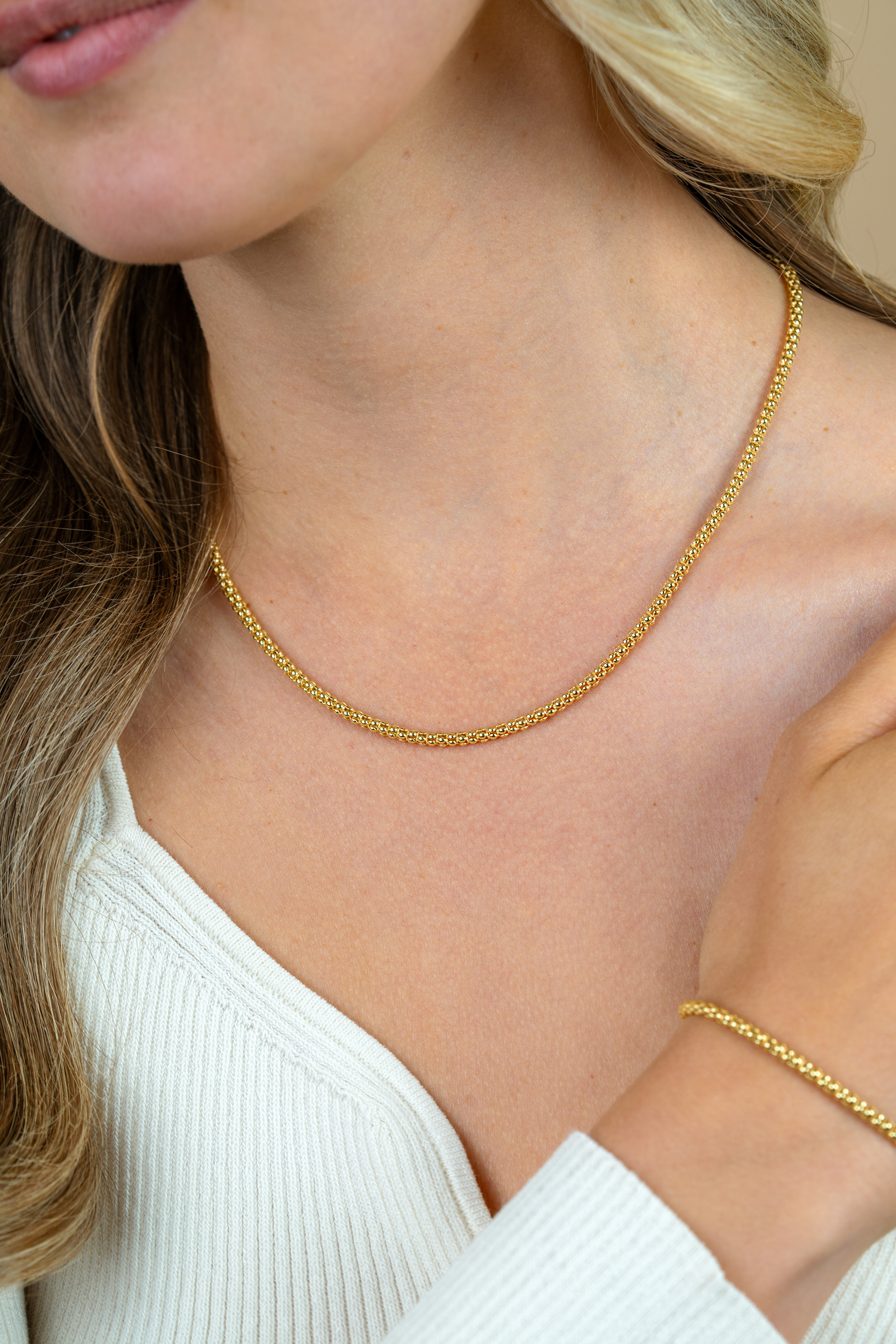 ZINZI Gold Plated Sterling Silver Chain Necklace 45cm ZIC1288