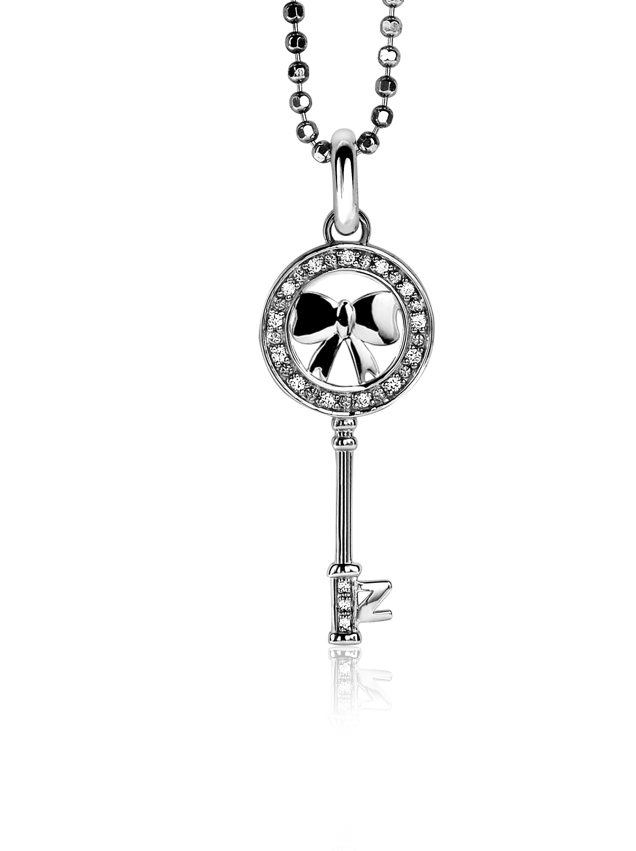 ZINZI Sterling Silver Pendant Key White ZIH990