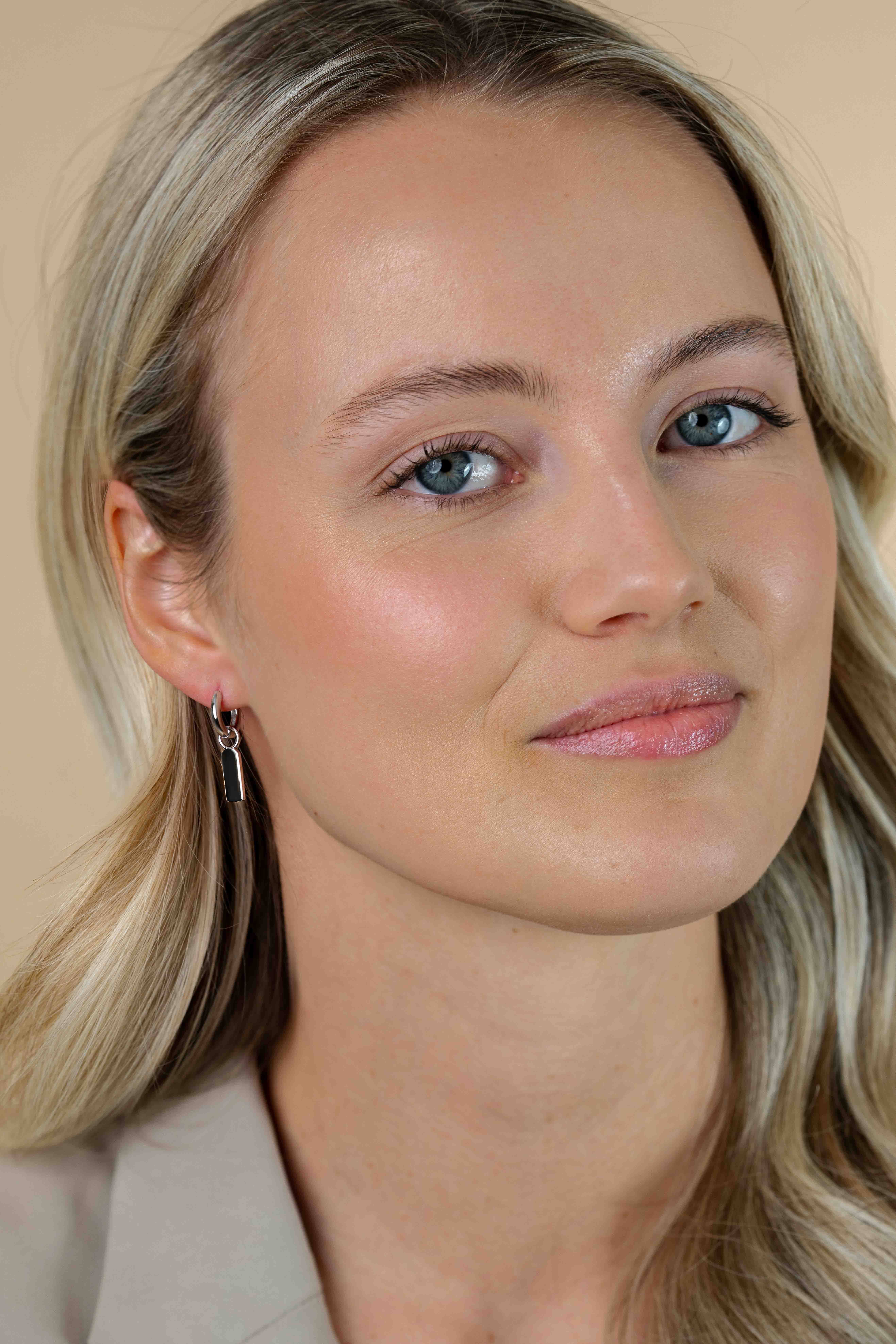 13mm ZINZI Sterling Silver Earrings Pendants Rectangular Small Plate ZICH2344 (excl. hoop earrings)