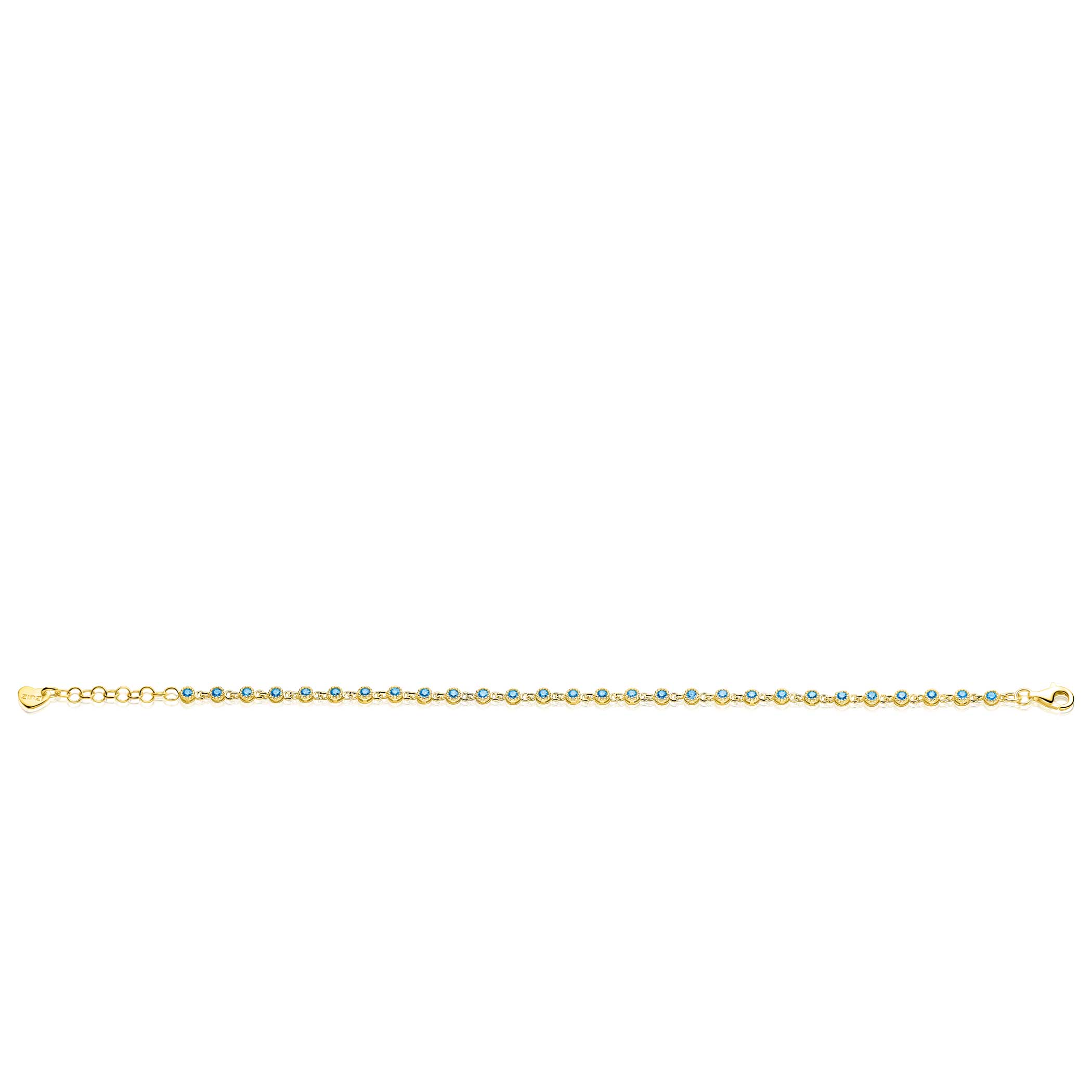 ZINZI zlv. armband gg.verg. fantasie blauwe zirc.