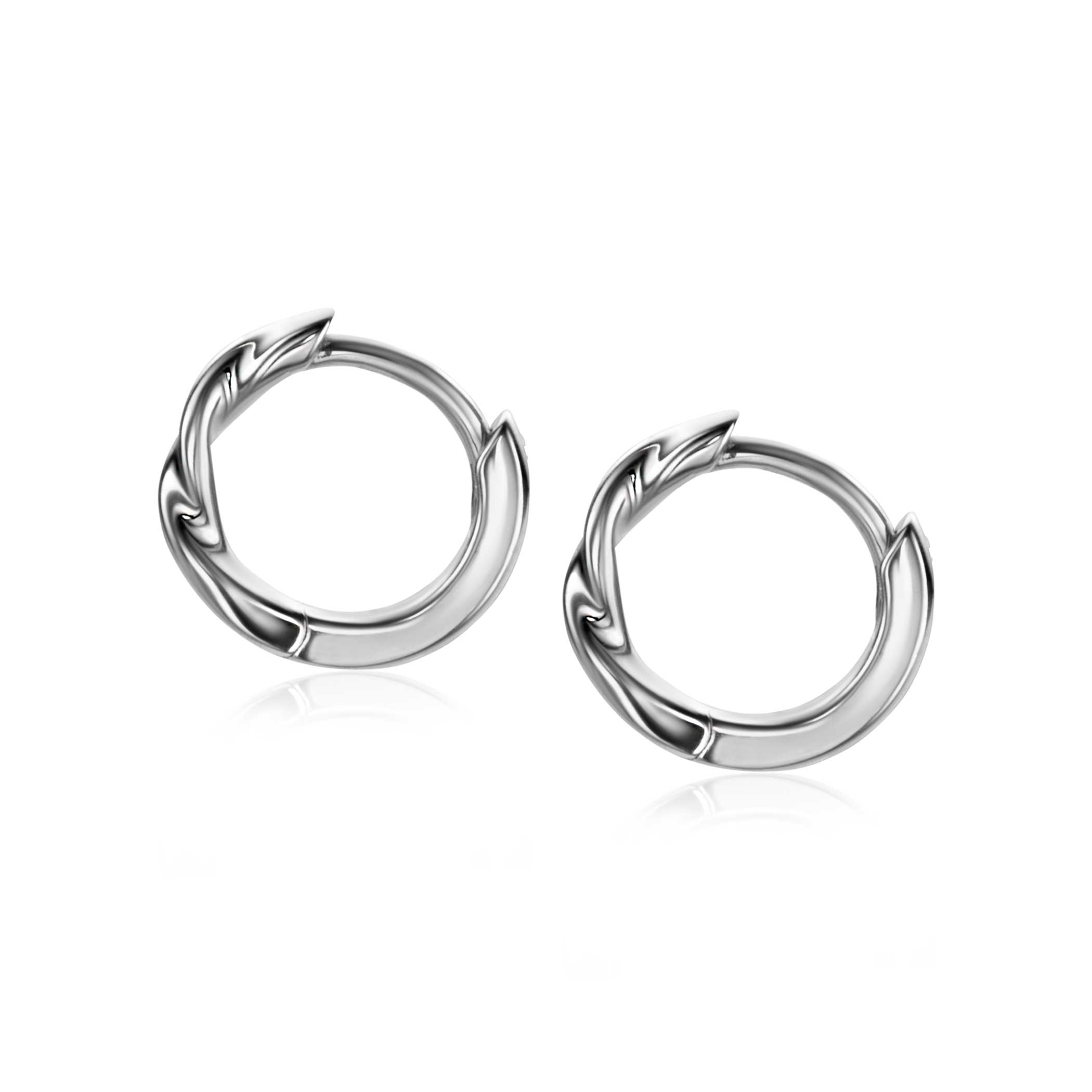 12mm ZINZI Sterling Silver Hoop Earrings with Twisted Tube 12x2mm ZIO2321