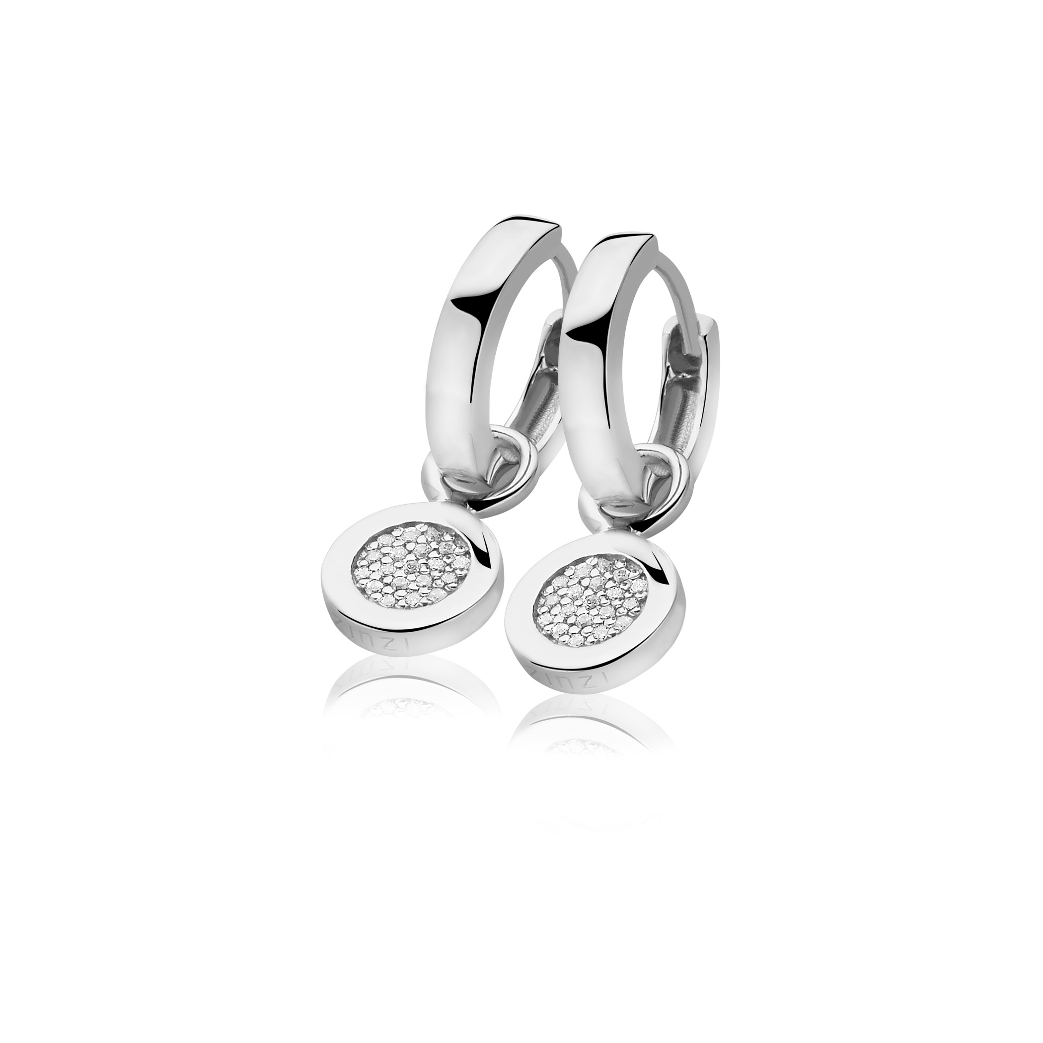ZINZI Sterling Silver Earrings Pendants White ZICH1059 (excl. hoop earrings)