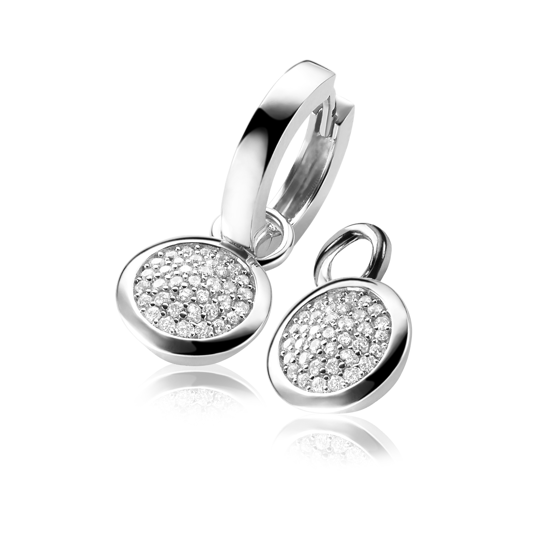 ZINZI Sterling Silver Earrings Pendants White ZICH1151 (excl. hoop earrings)