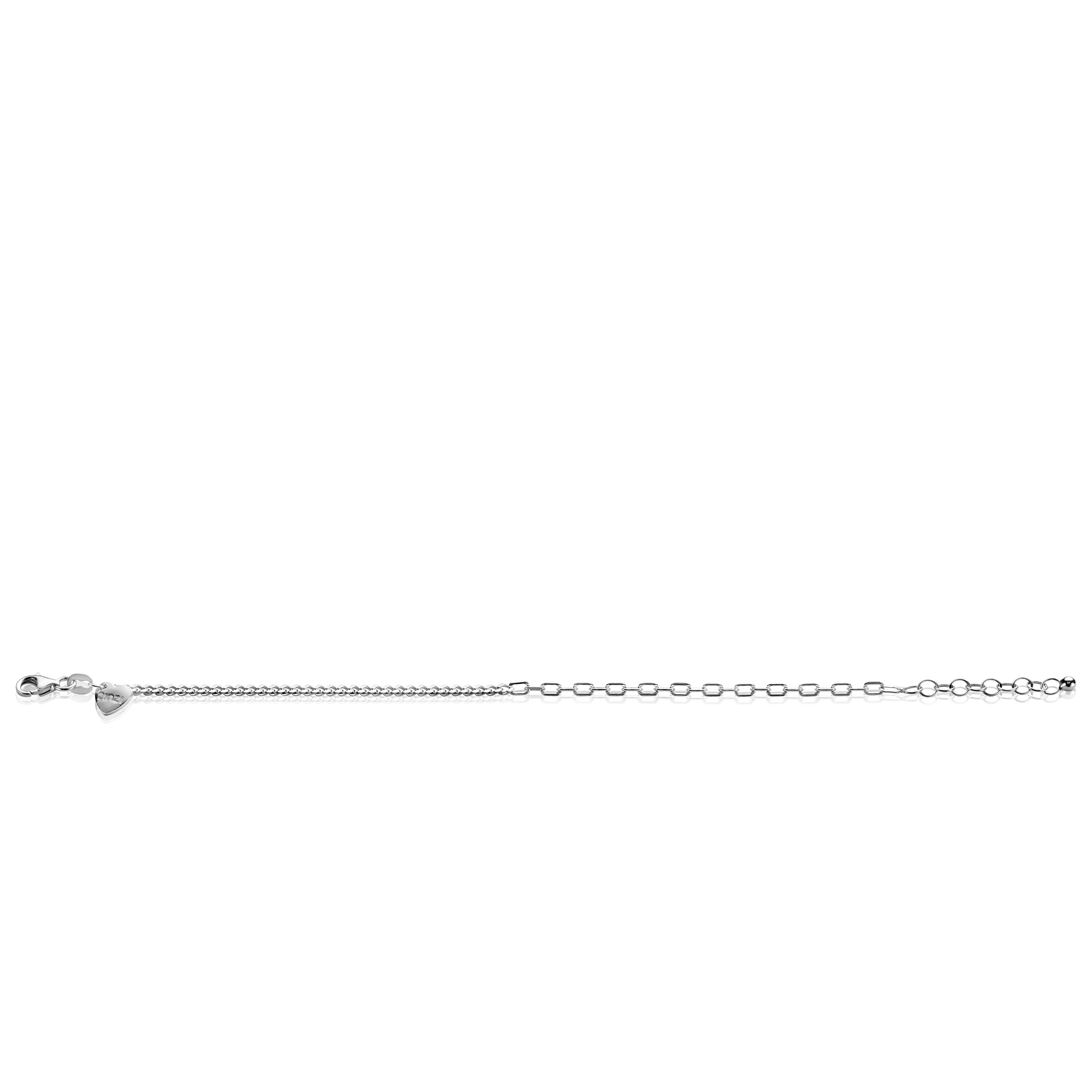 ZINZI Sterling Silver Multi-Chain Bracelet Curb and Paperclip Chain width 2,7mm ZIA2468