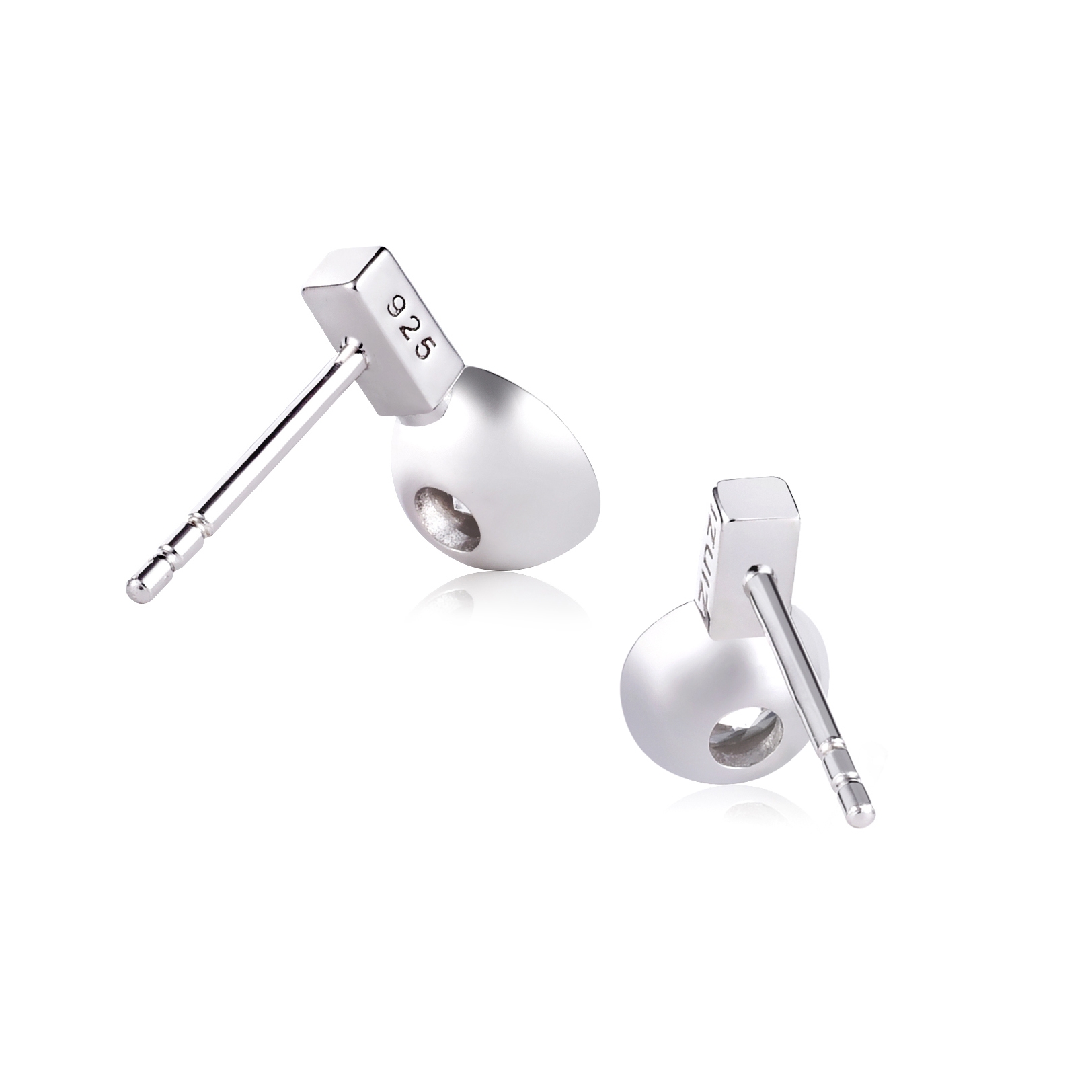 ZINZI Sterling Silver Stud Earrings Round White ZIO1662