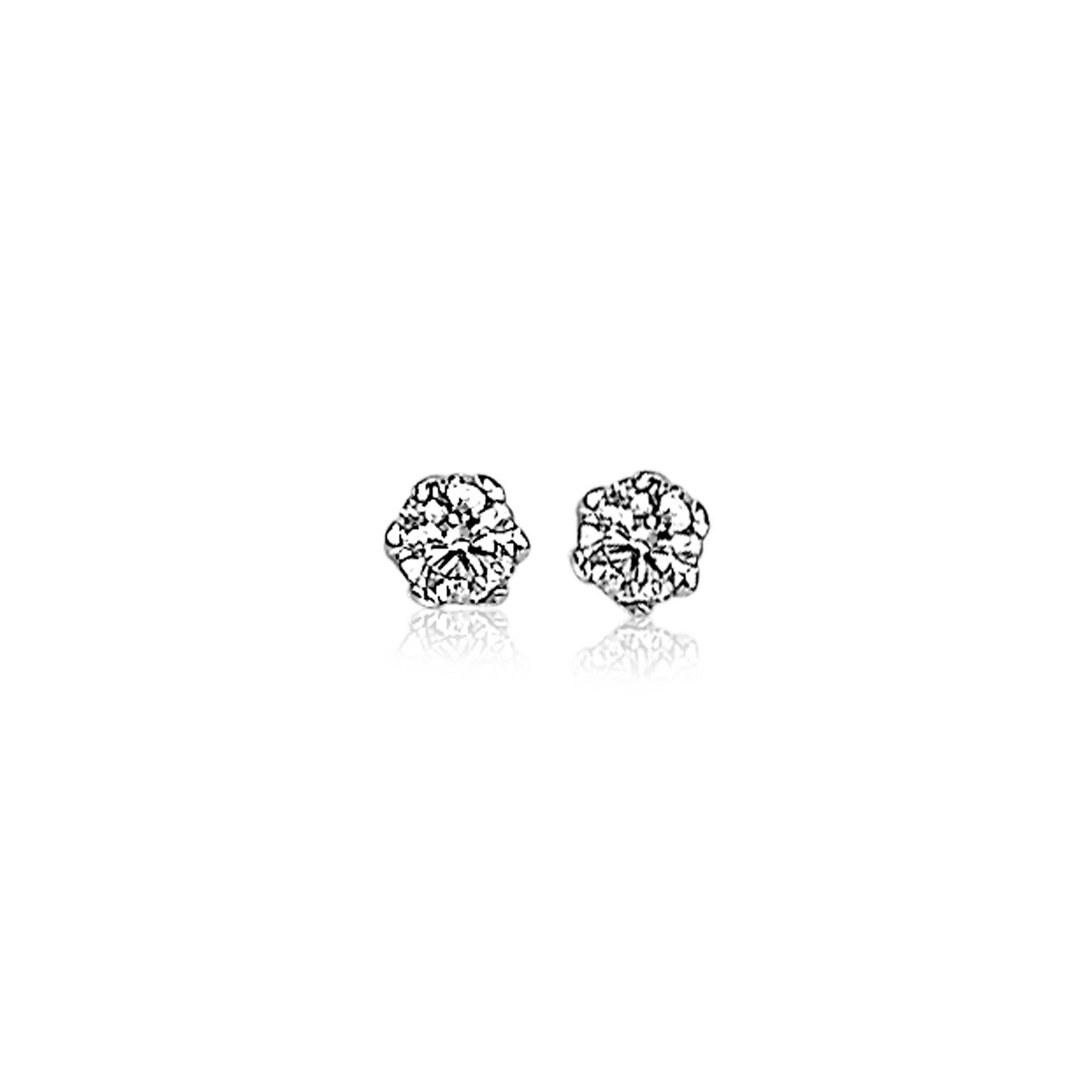 3,5mm ZINZI Sterling Silver Stud Earrings Prong Setting White Zirconia ZIO1983