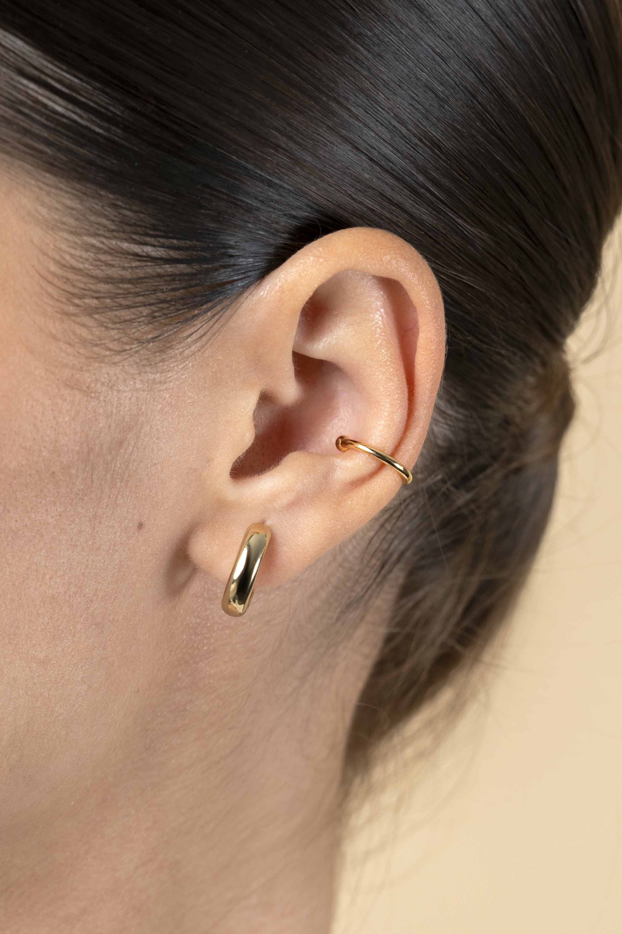 12,5mm ZINZI Gold Plated Sterling Silver Ear Cuff Smooth (price per piece) ZIO-CUFF1G