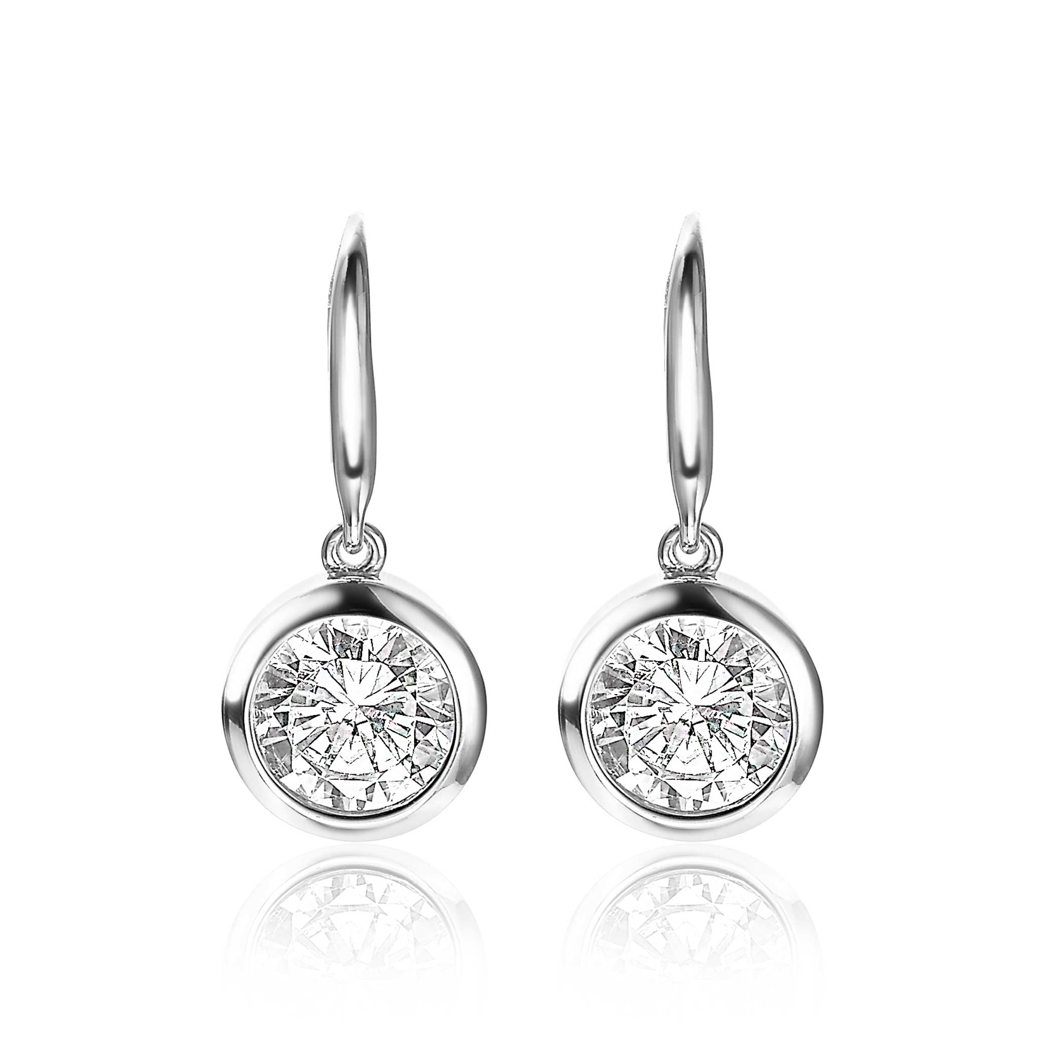 ZINZI Sterling Silver Earrings White Zirconia ZIO1