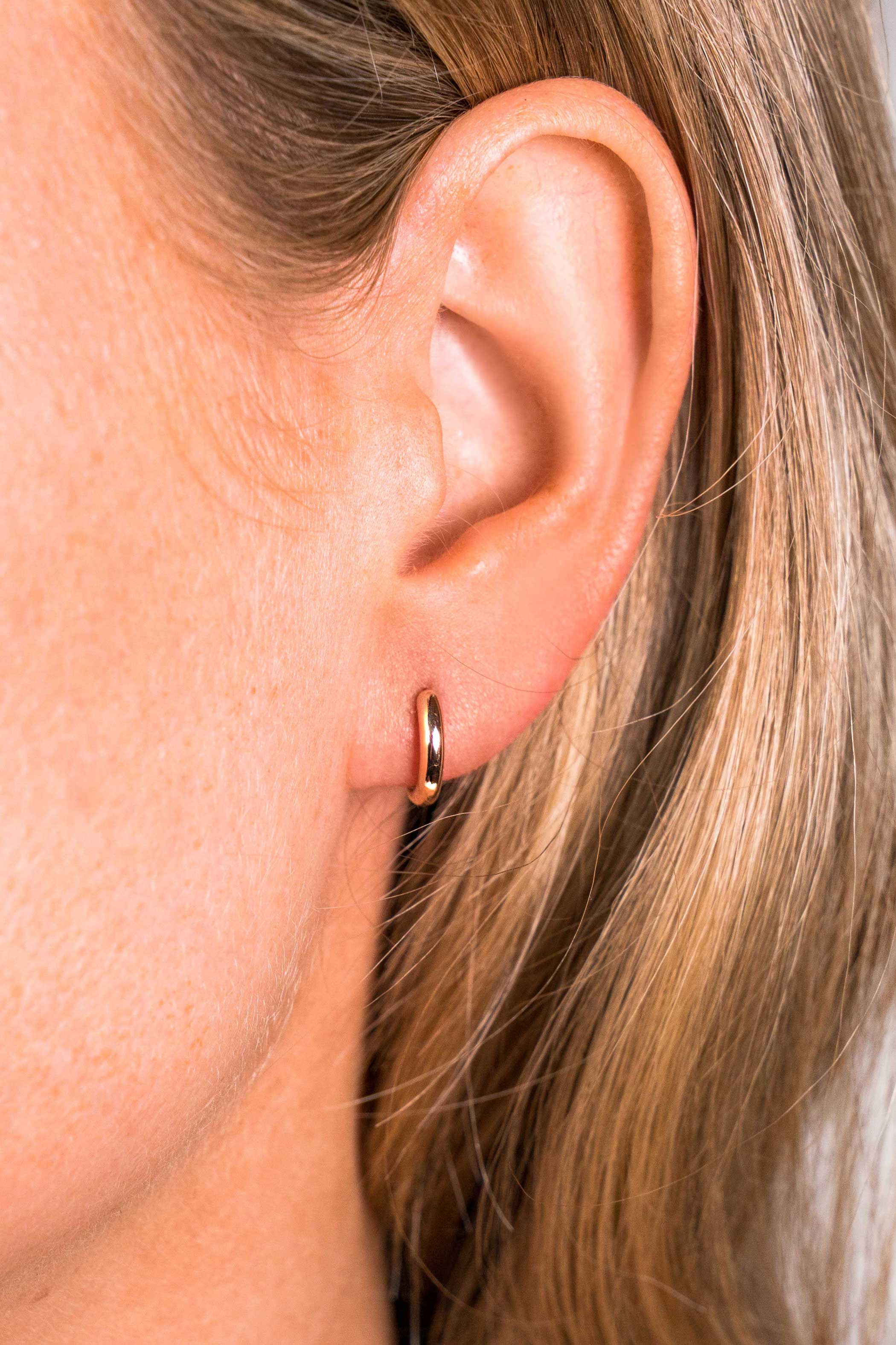 12mm ZINZI Rose Gold Plated Sterling Silver Hoop Earrings width 2mm ZIO194R