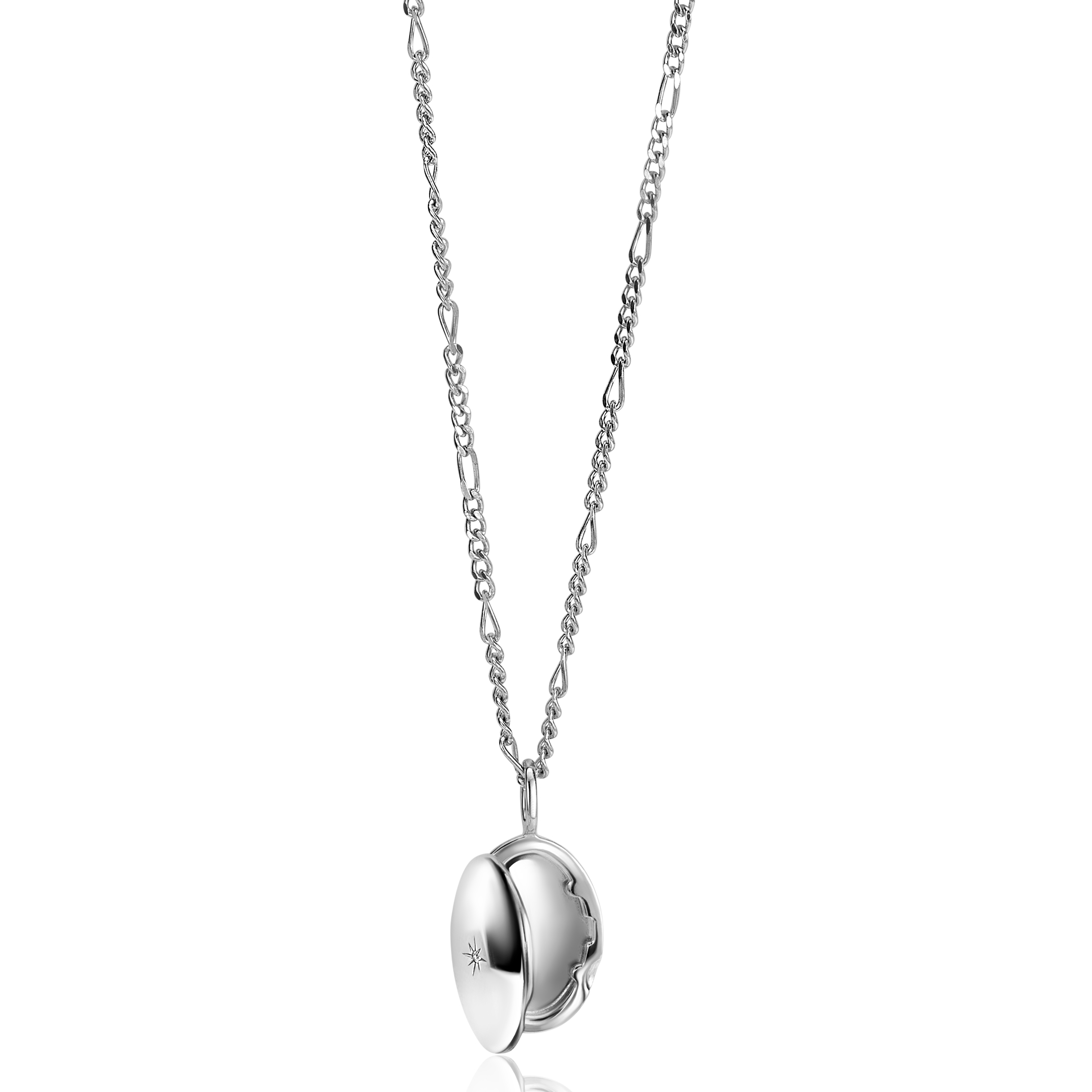 22mm ZINZI Sterling Silver Medallion Oval Set with White Zirconia ZIH2424 (excl. necklace)