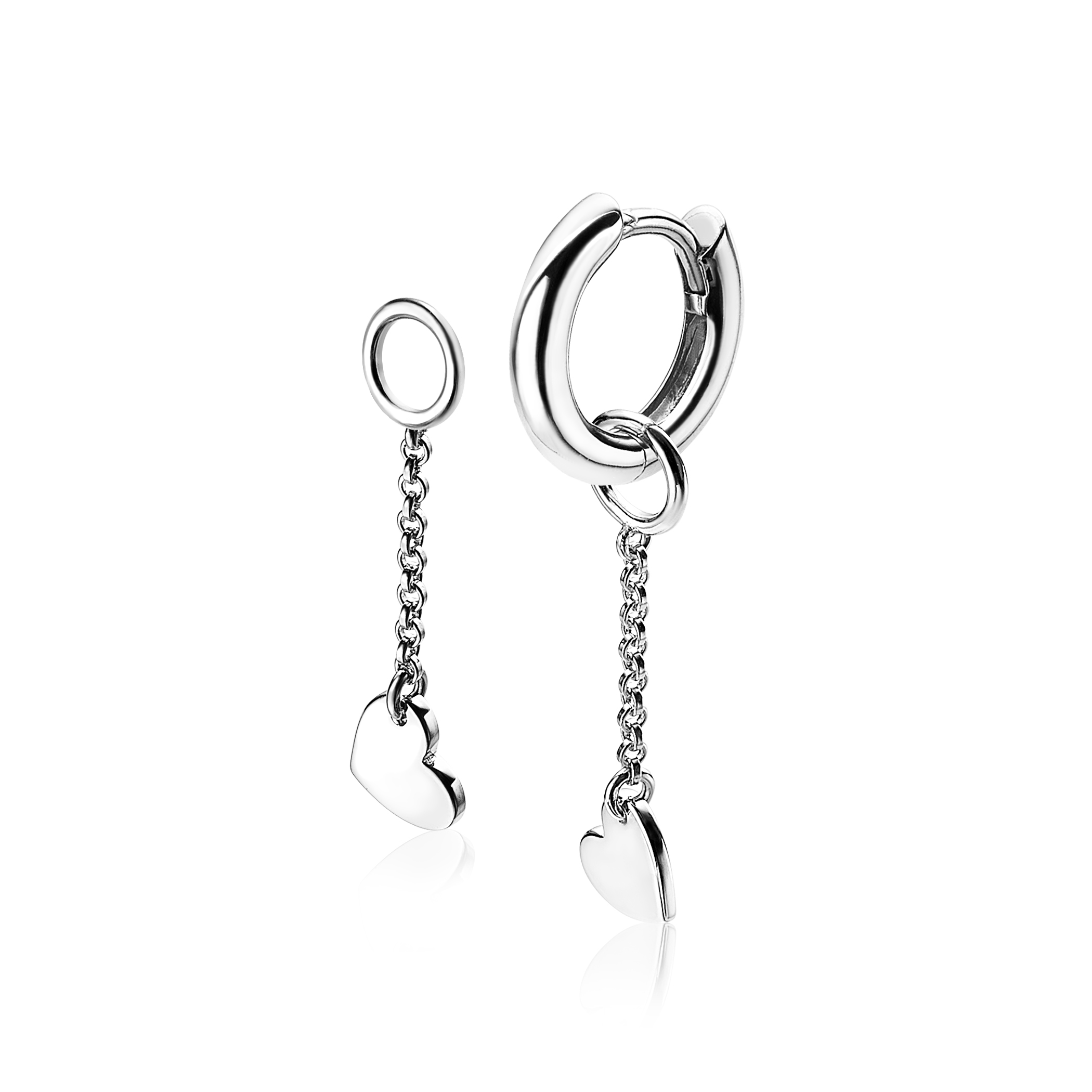 ZINZI Sterling Silver Earrings Pendants Heart ZICH1690 (excl. hoop earrings)