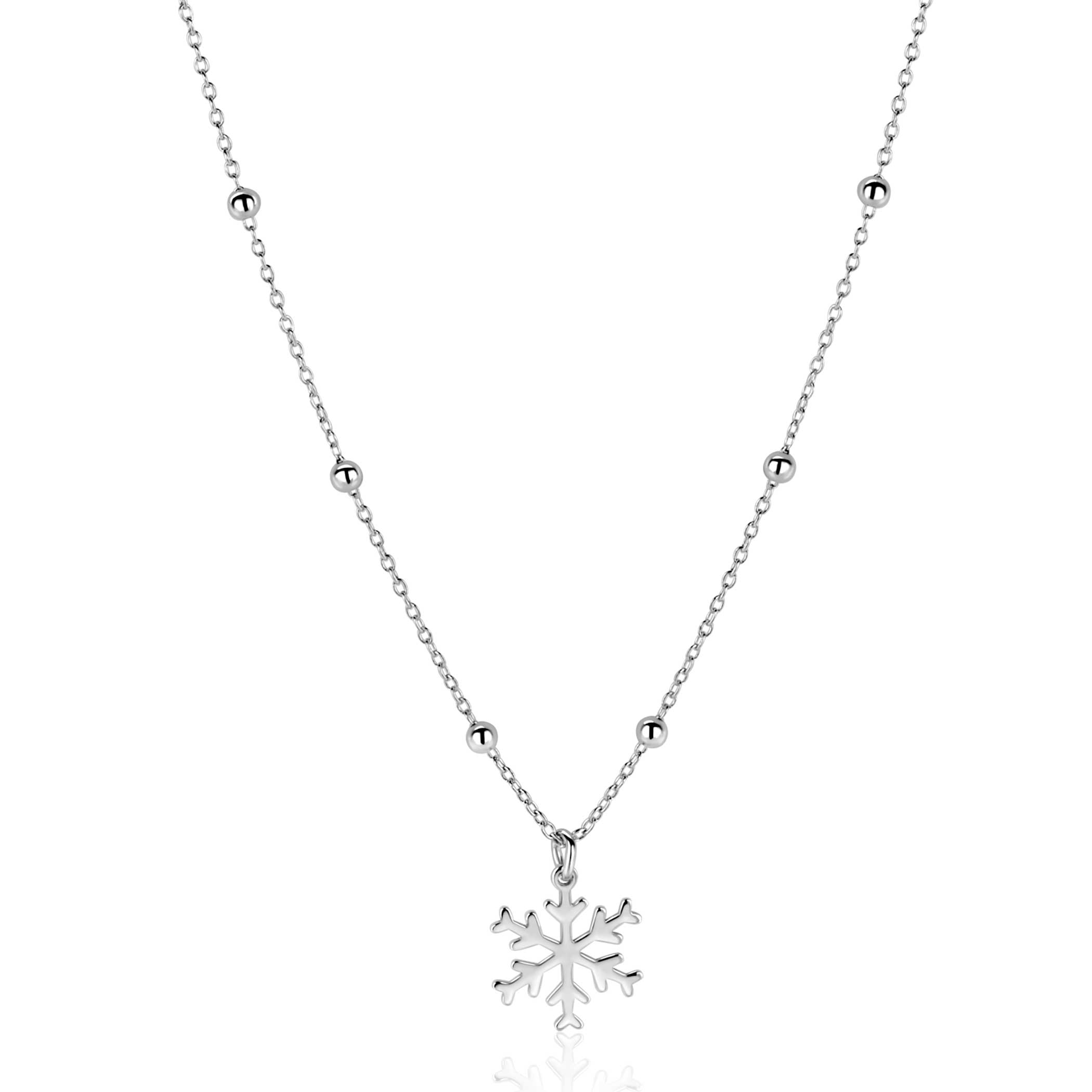 ZINZI zlv. collier met bolletjes en sneeuwvlok