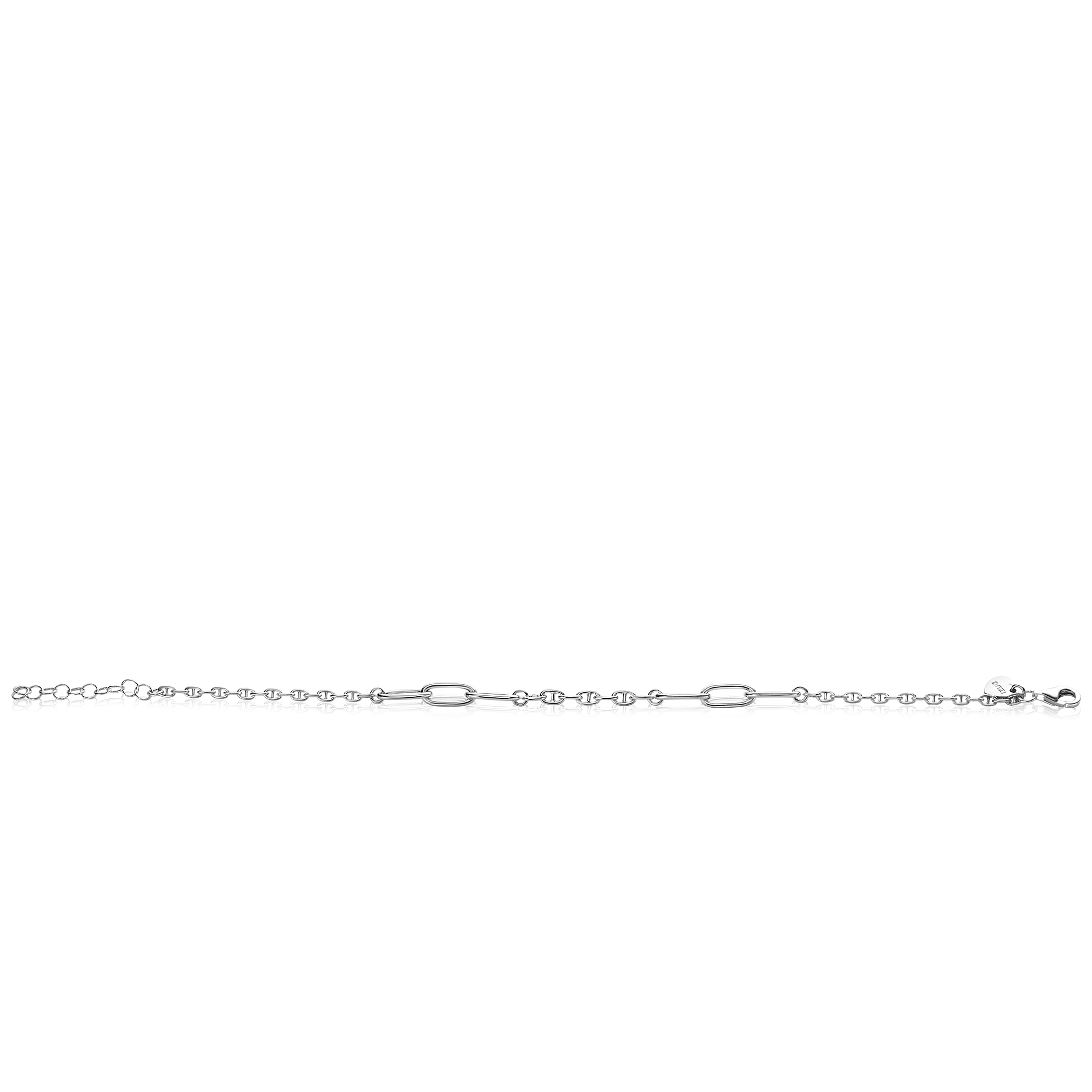 ZINZI Sterling Silver Marine Chain Bracelet with 6 Larger Oval Chains width 4,5mm 18-20cm ZIA2413