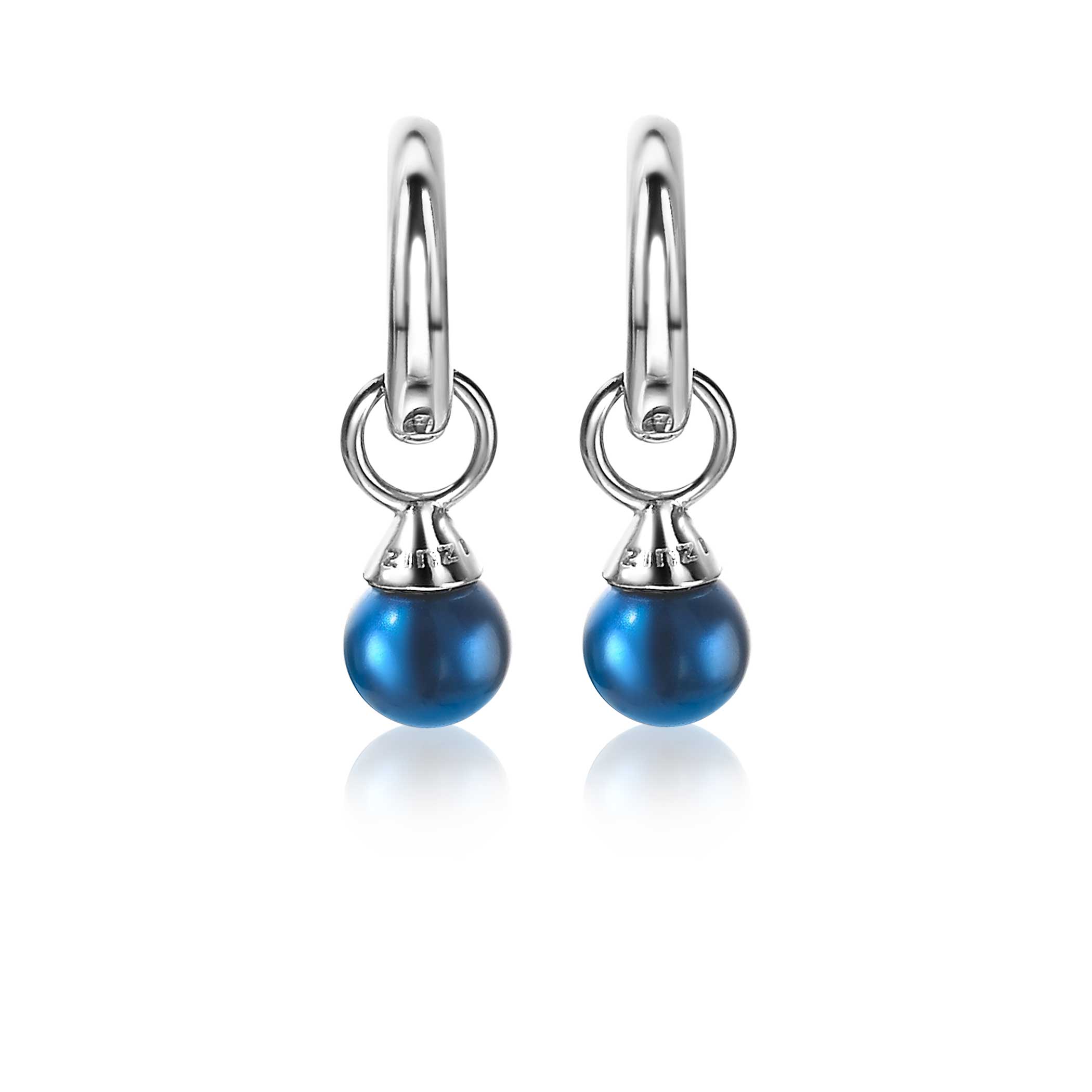 ZINZI Sterling Silver Earrings Pendants Pearls Blue ZICH1749B (excl. hoop earrings)
