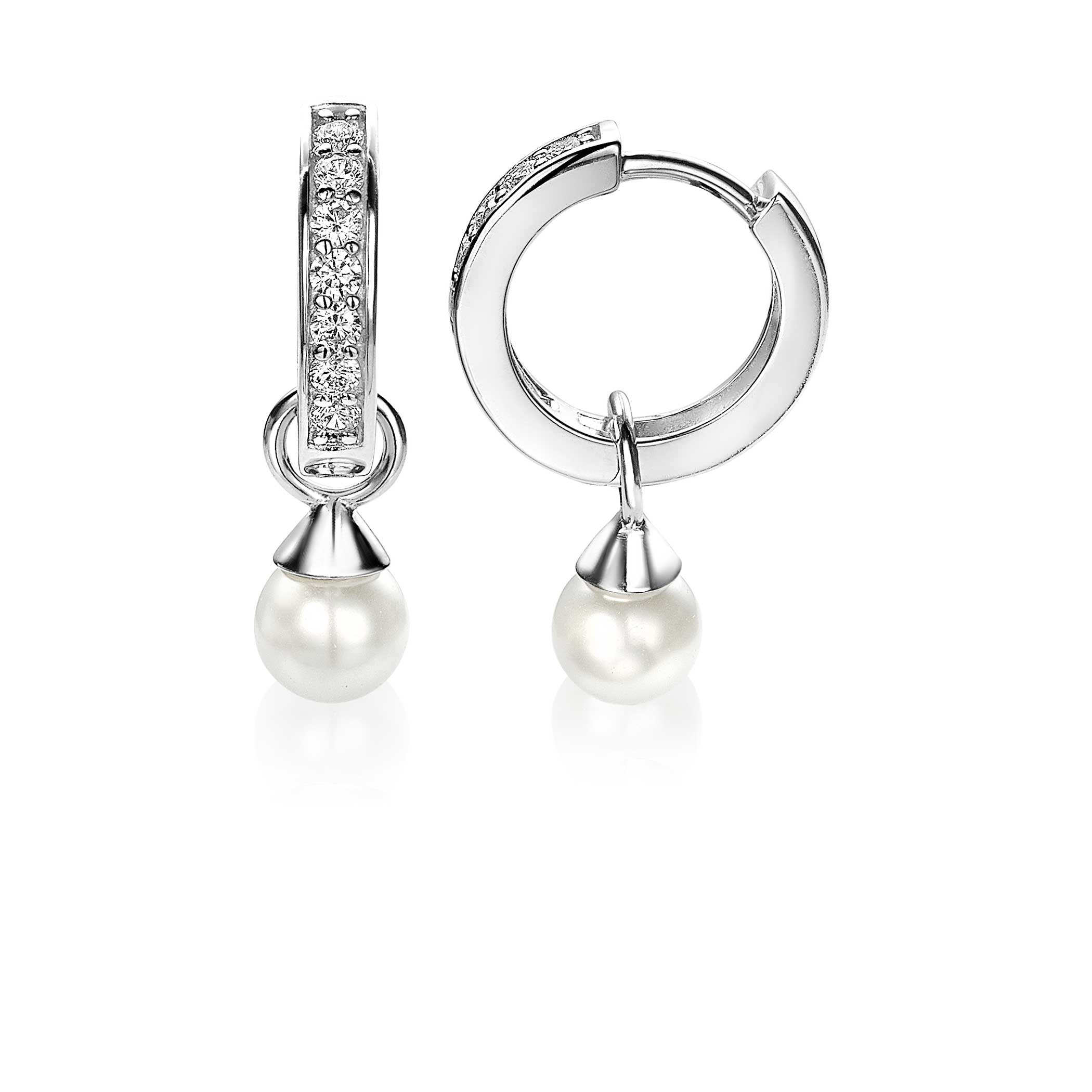 ZINZI Sterling Silver Earrings Pendants Pearl White ZICH1749W (excl. hoop earrings)