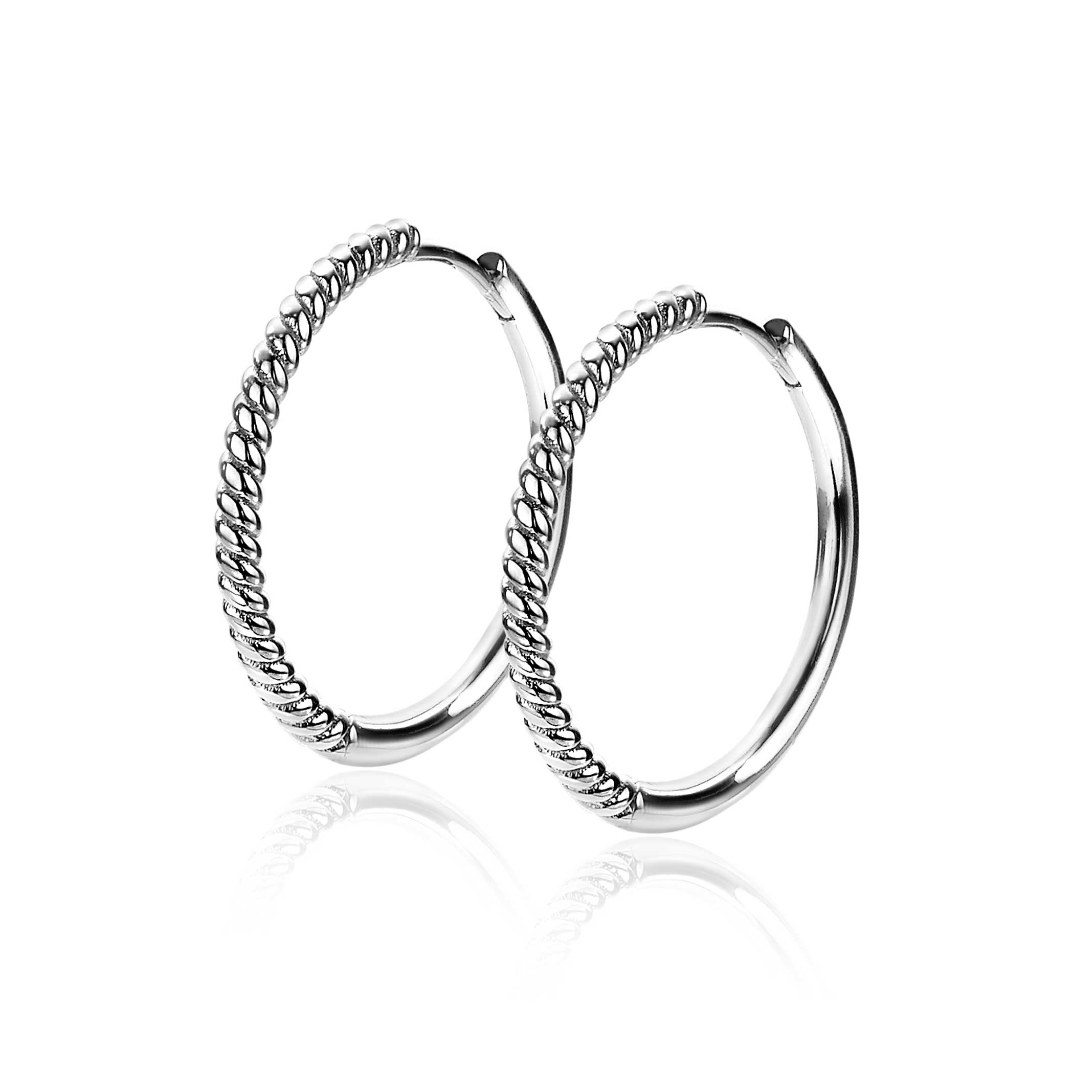 25mm ZINZI Sterling Silver Hoop Earrings Twist 25x2mm ZIO2129