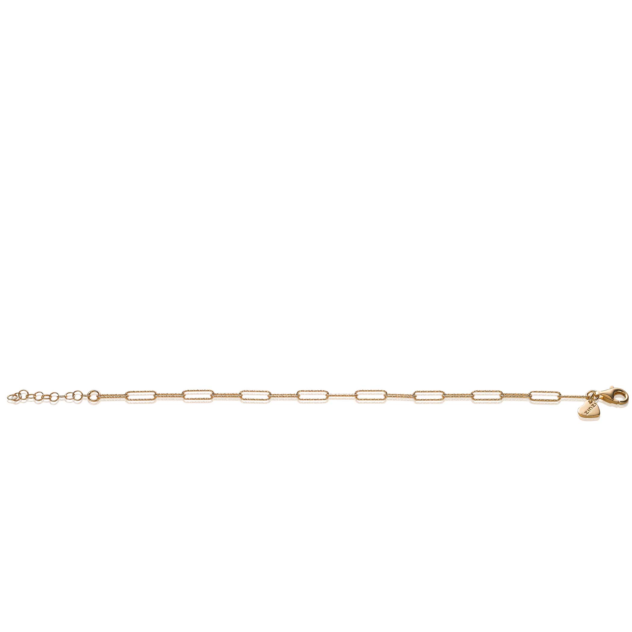 ZINZI Gold Plated Sterling Silver Bracelet Trendy Paperclip Chain width 3,4mm ZIA1992G