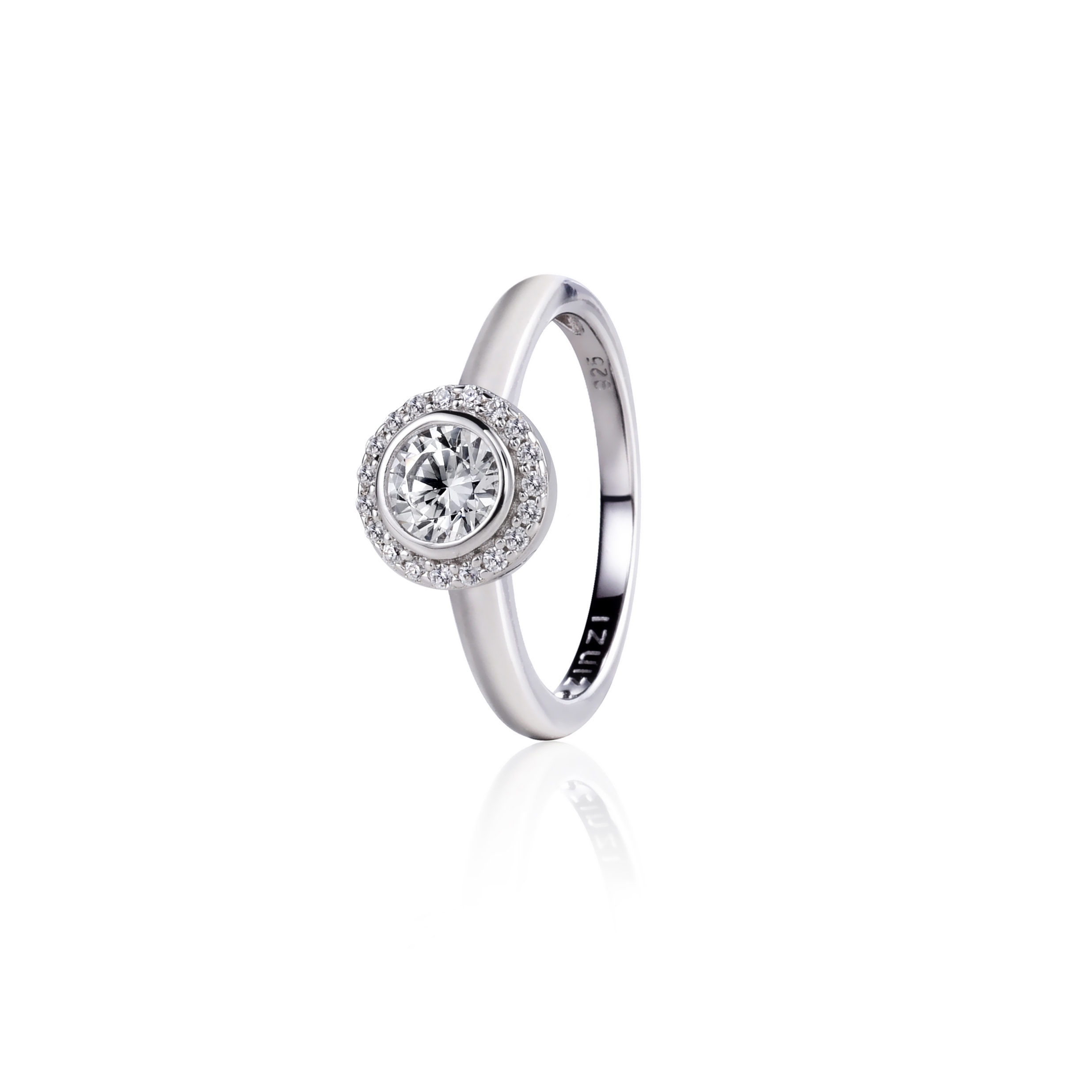 ZINZI Sterling Silver Stackable Ring Round White ZIR1392