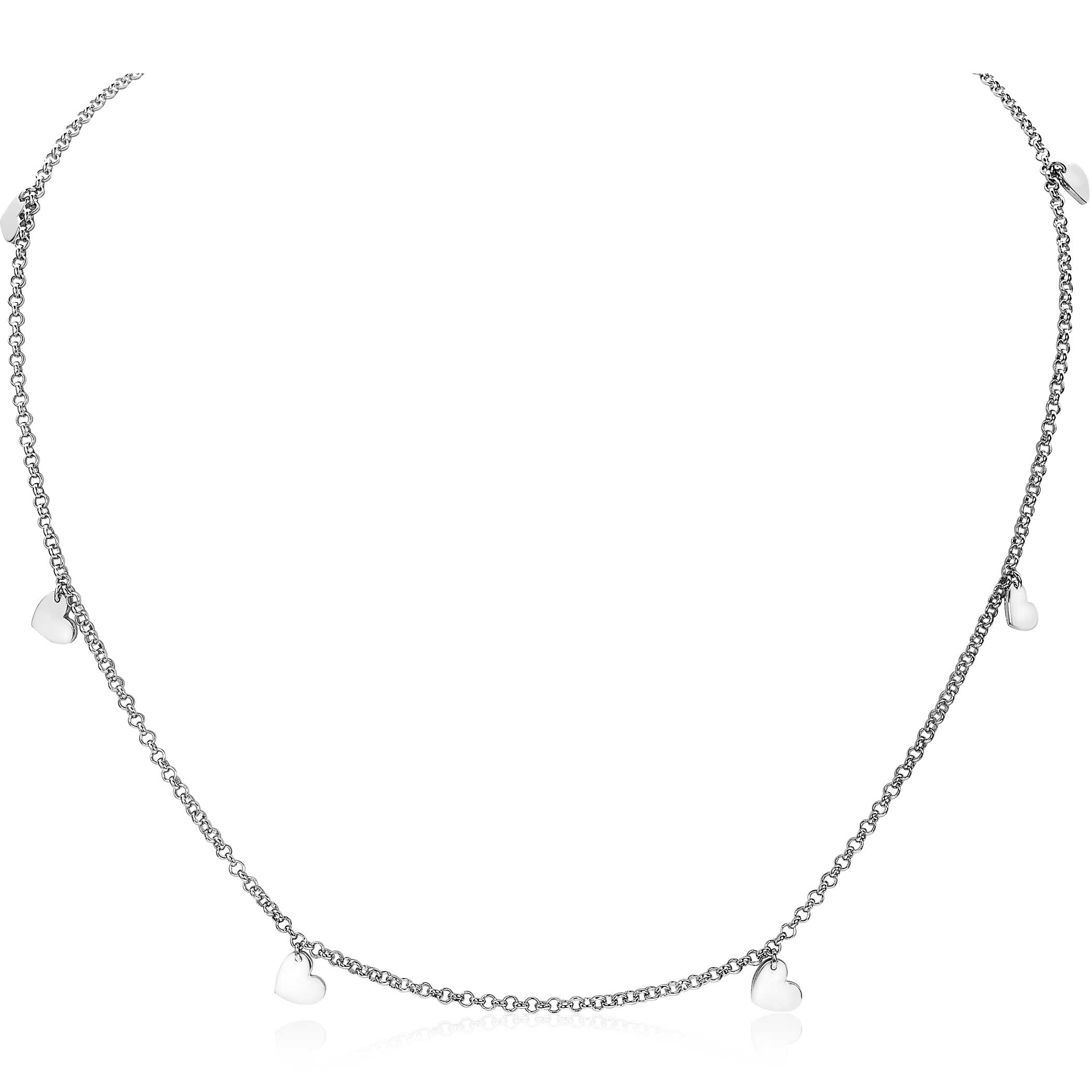 ZINZI Sterling Silver Fantasy Necklace Heart 40-45cm ZIC1677