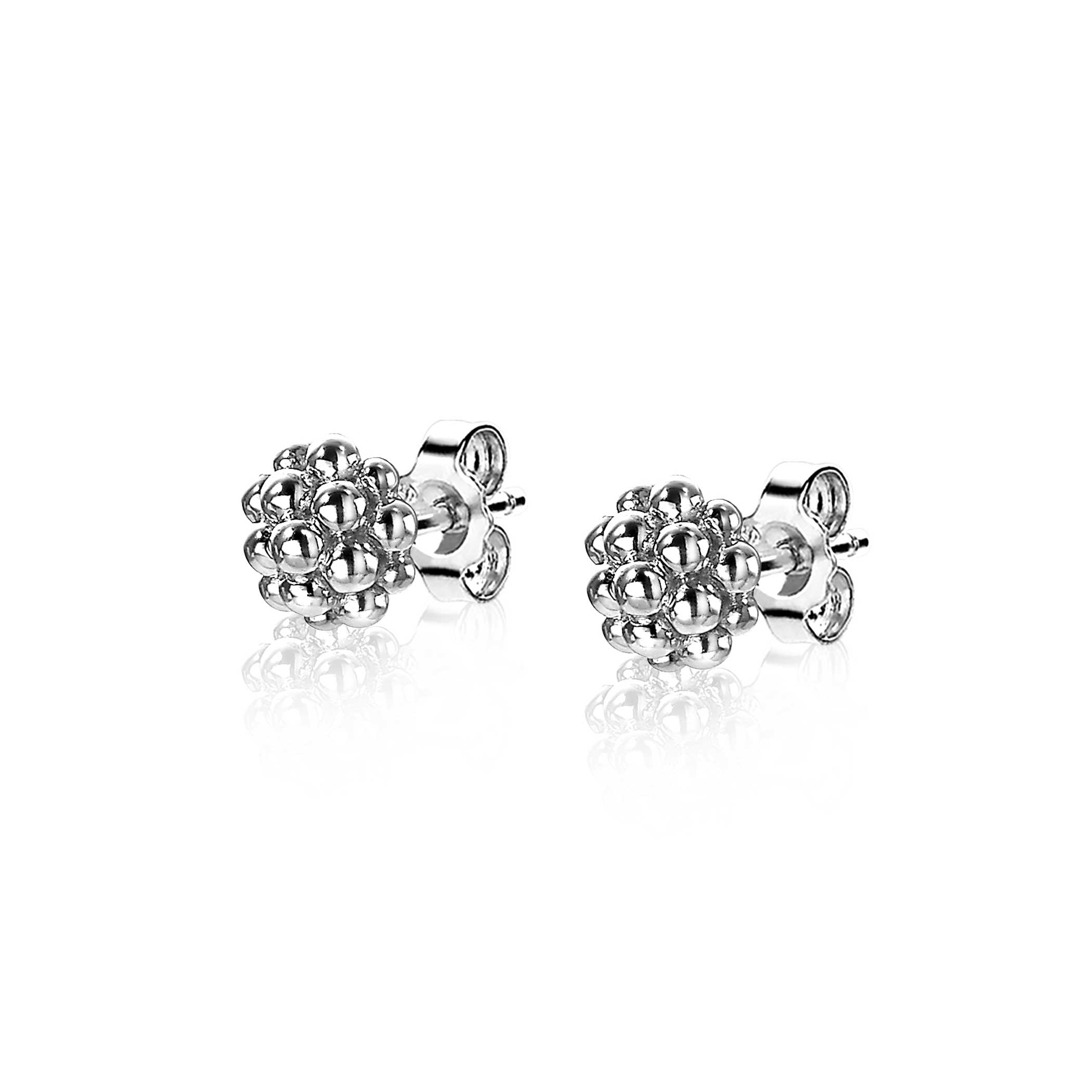 6mm ZINZI Sterling Silver Stud Earrings Beads ZIO1968