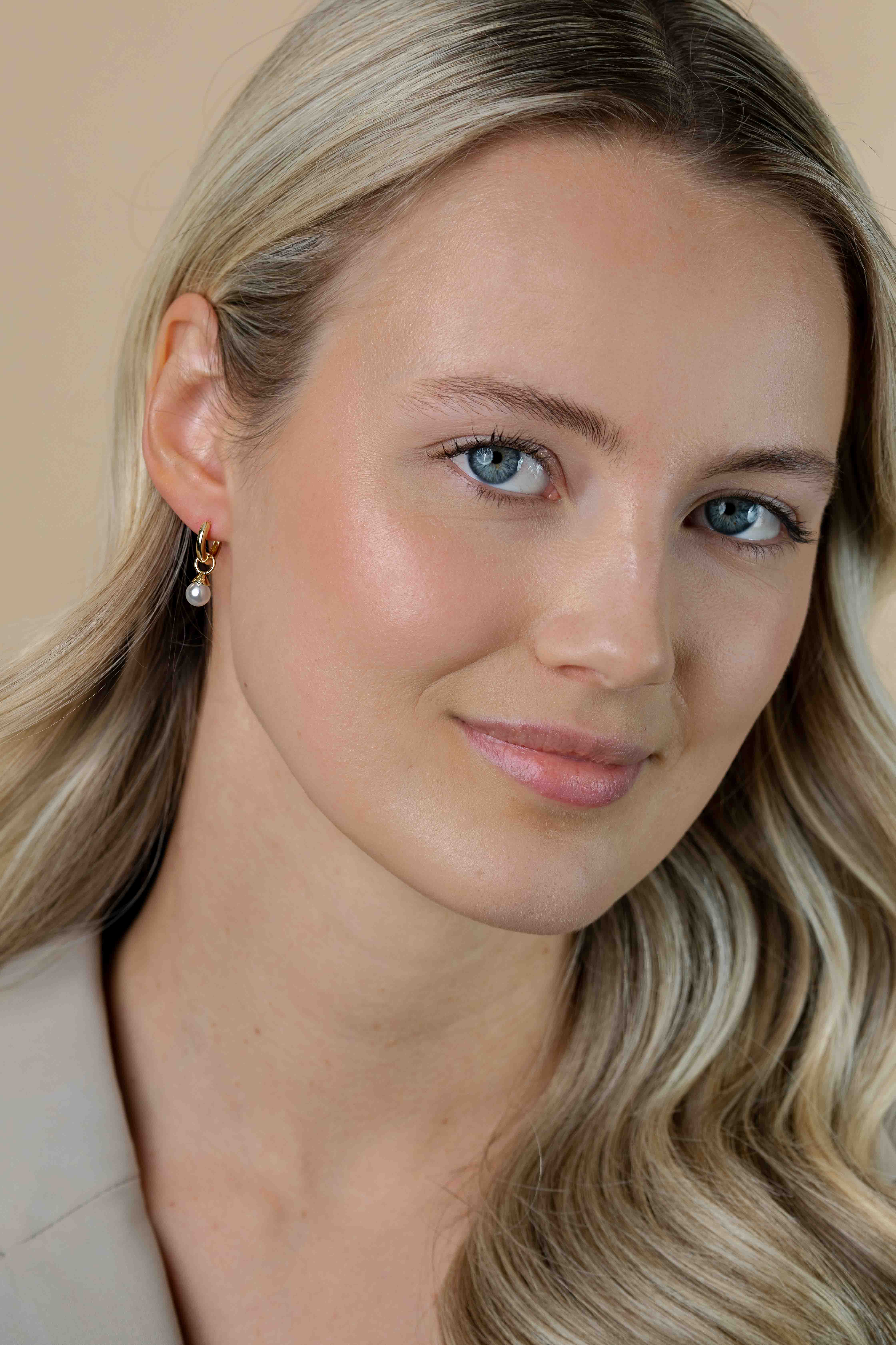 ZINZI Gold Plated Sterling Silver Earrings Pendants Pearl White ZICH1749WG (excl. hoop earrings)