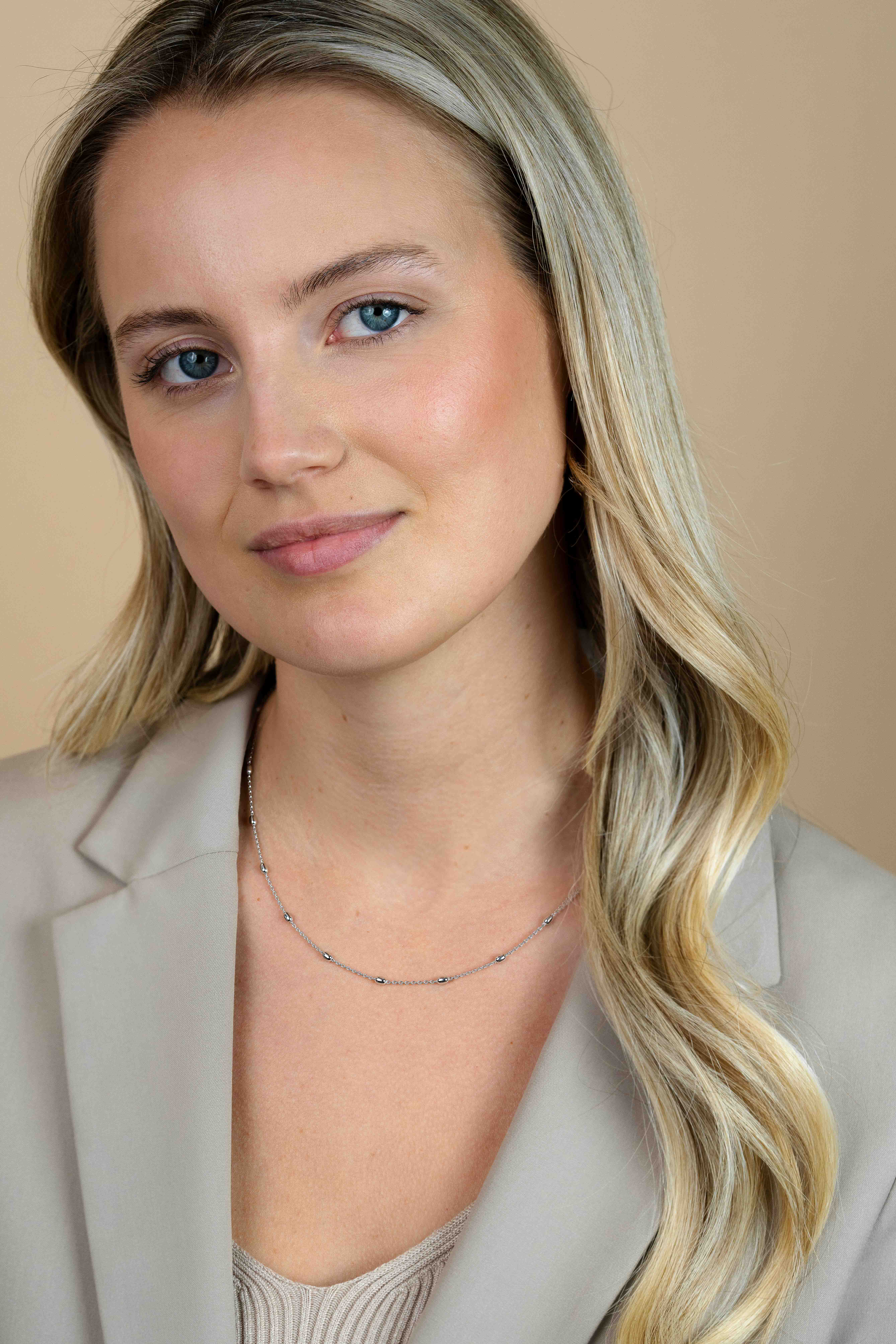 ZINZI Sterling Silver Fantasy Necklace Oval Beads 45cm ZIC1232