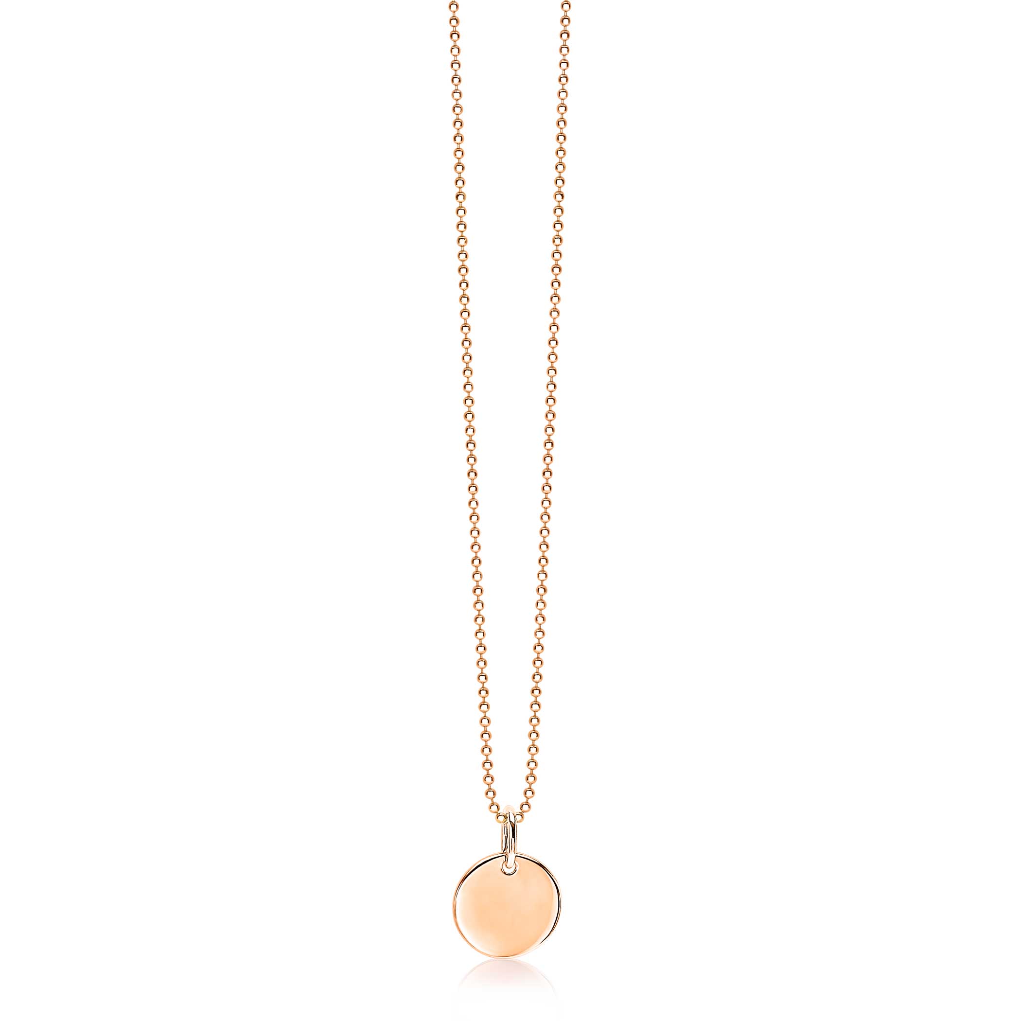 12mm ZINZI Rose Gold Plated Sterling Silver Coin Pendant ZIH1825R