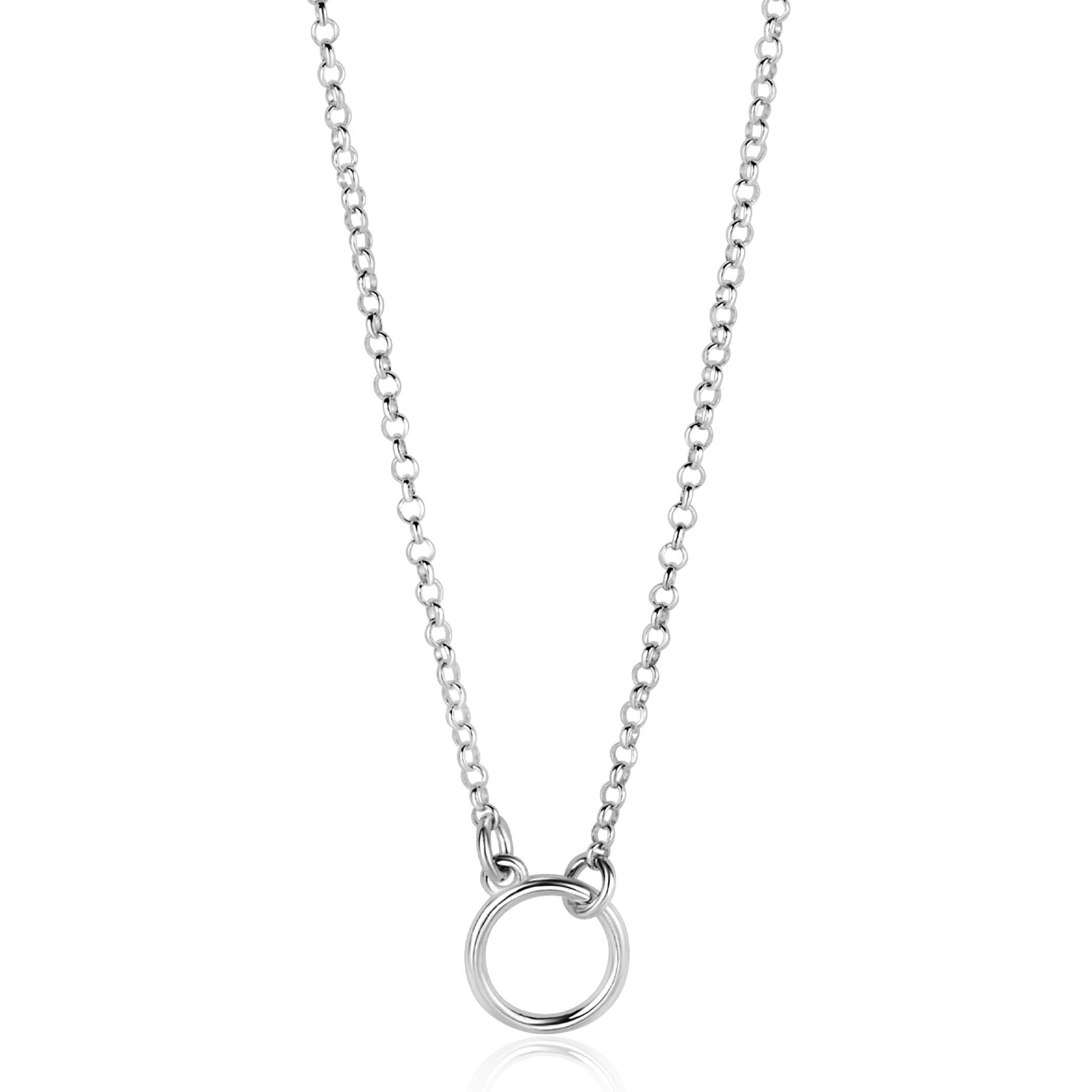 ZINZI Sterling Silver Necklace with Open Circle 40-45cm ZIC2523