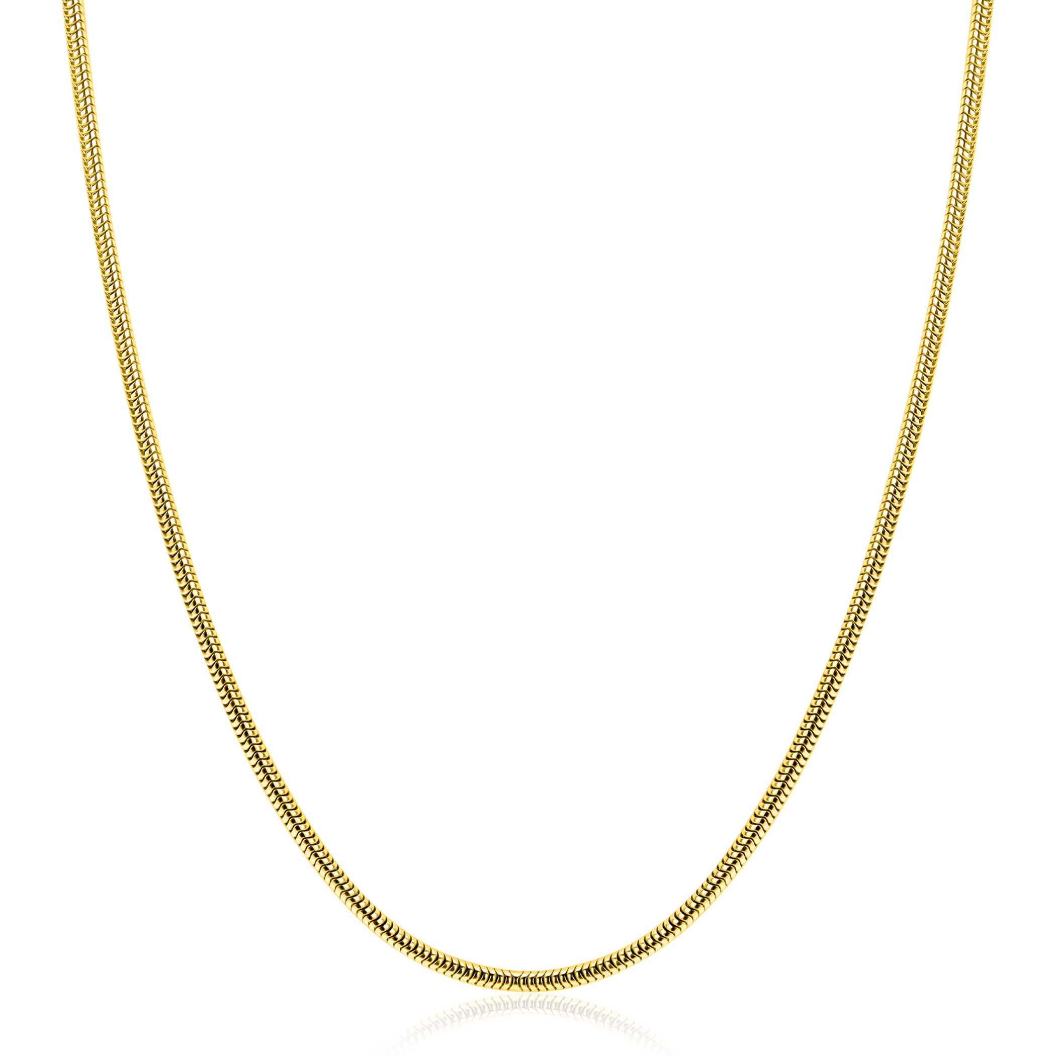 ZINZI zlv. slangen collier gg.verg.rond 2mm 42+3cm