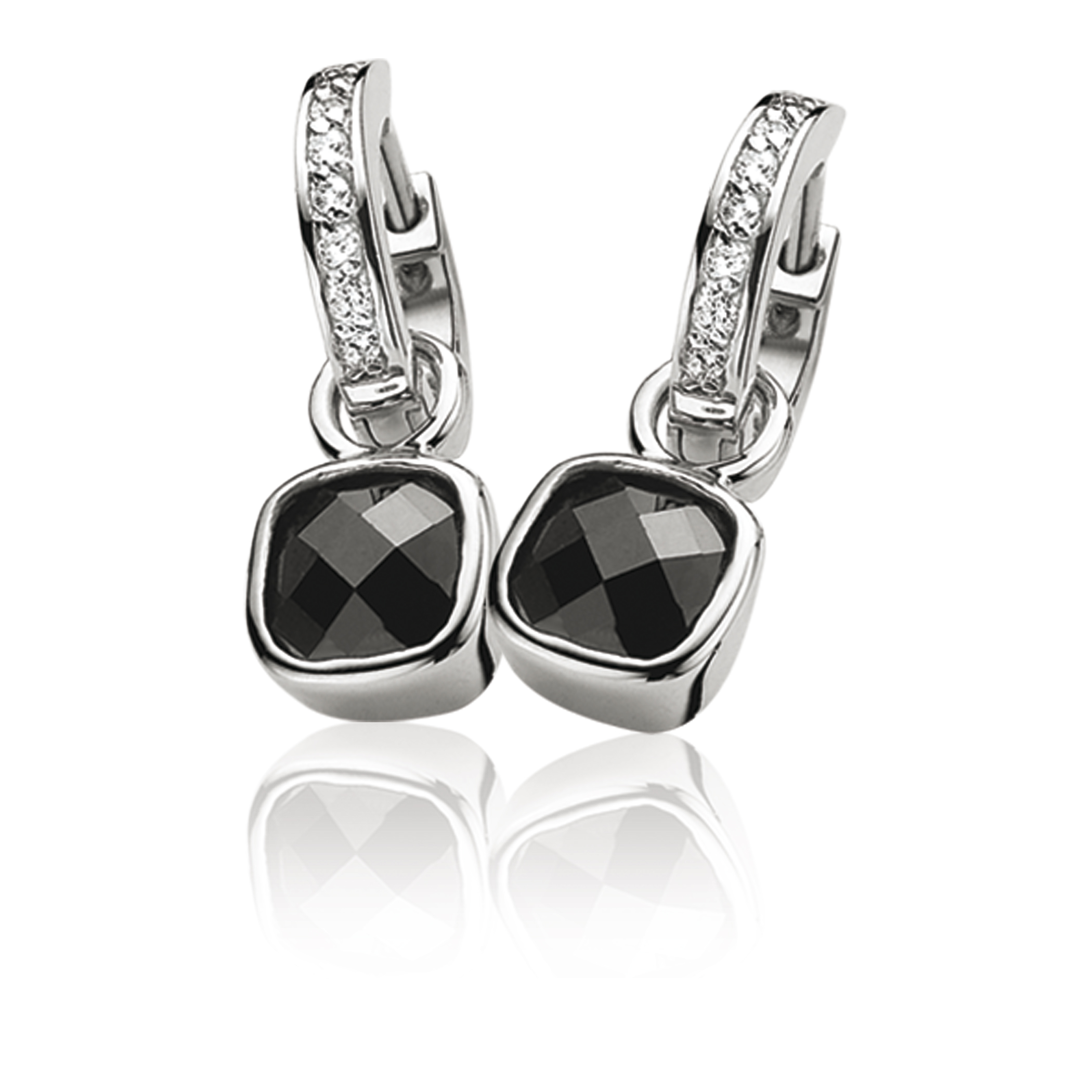 ZINZI Sterling Silver Earrings Pendants Black ZICH190Z (excl. hoop earrings)