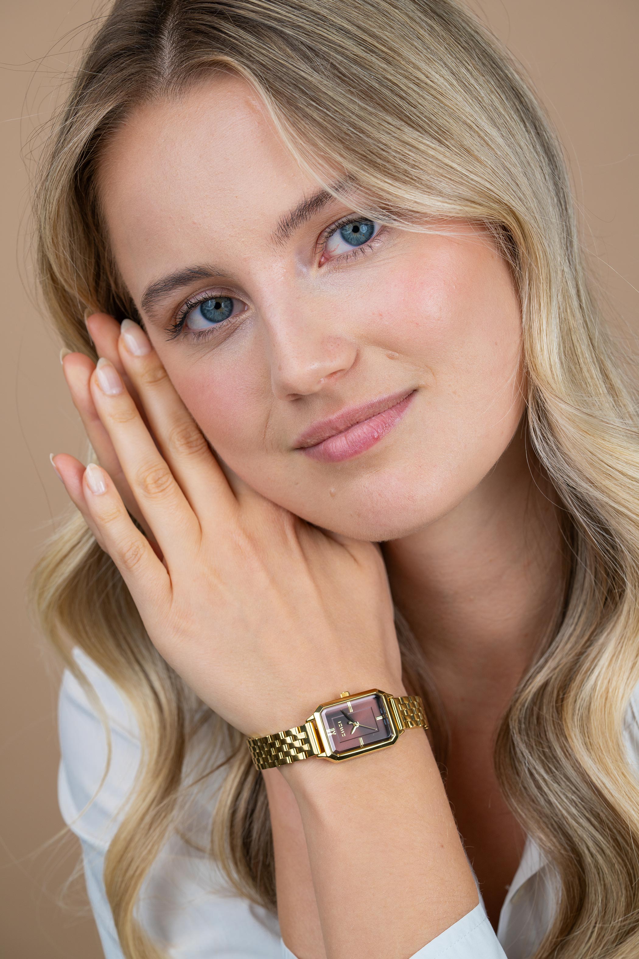 ZINZI Allure Watch 30mm Brown Colored Dial Gold Colored Case and Stainless Steel Band Japanese movement  ZIW2536