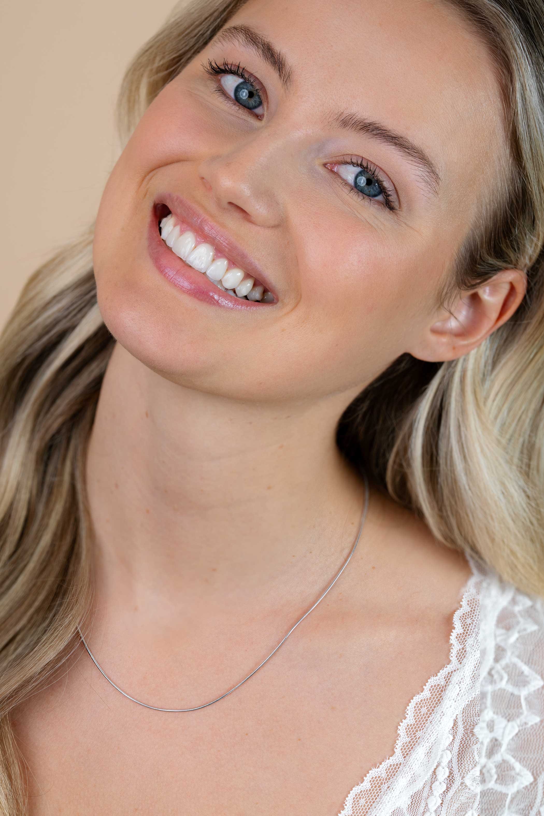 ZINZI Sterling Silver Snake Necklace 1mm width 45cm ZISL45