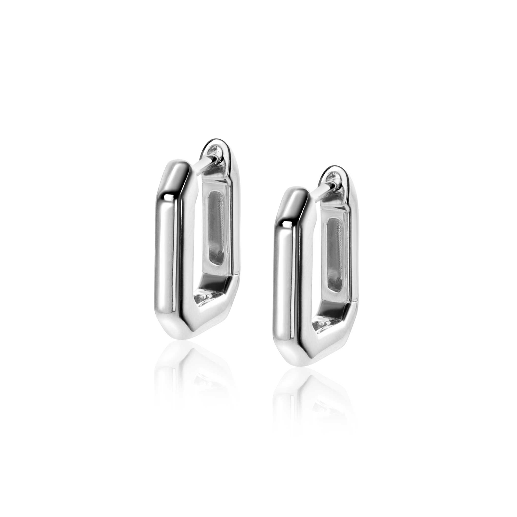 16mm ZINZI Sterling Silver Hoop Earrings Octagon width 3mm ZIO2495