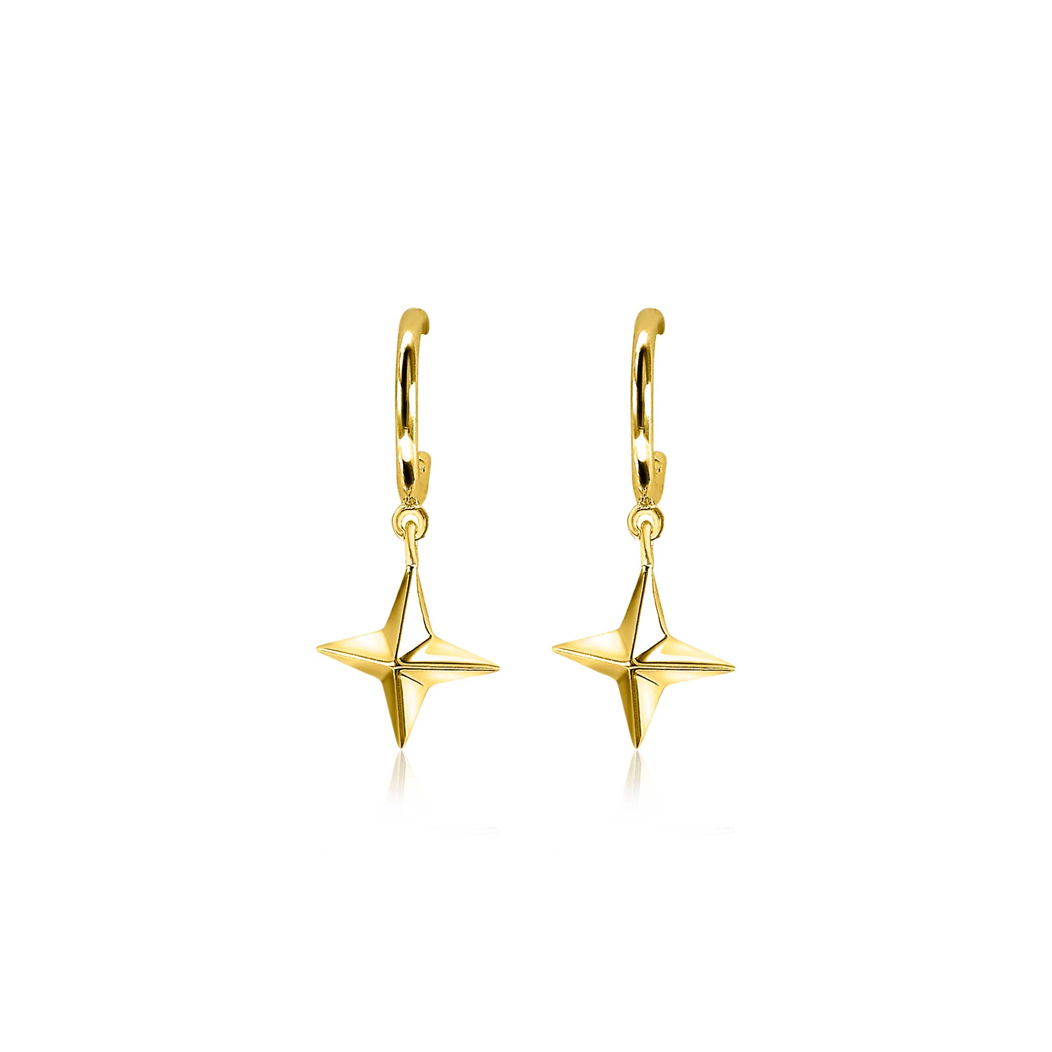 ZINZI Gold Plated Sterling Silver Earrings Star Charm ZIO1979G