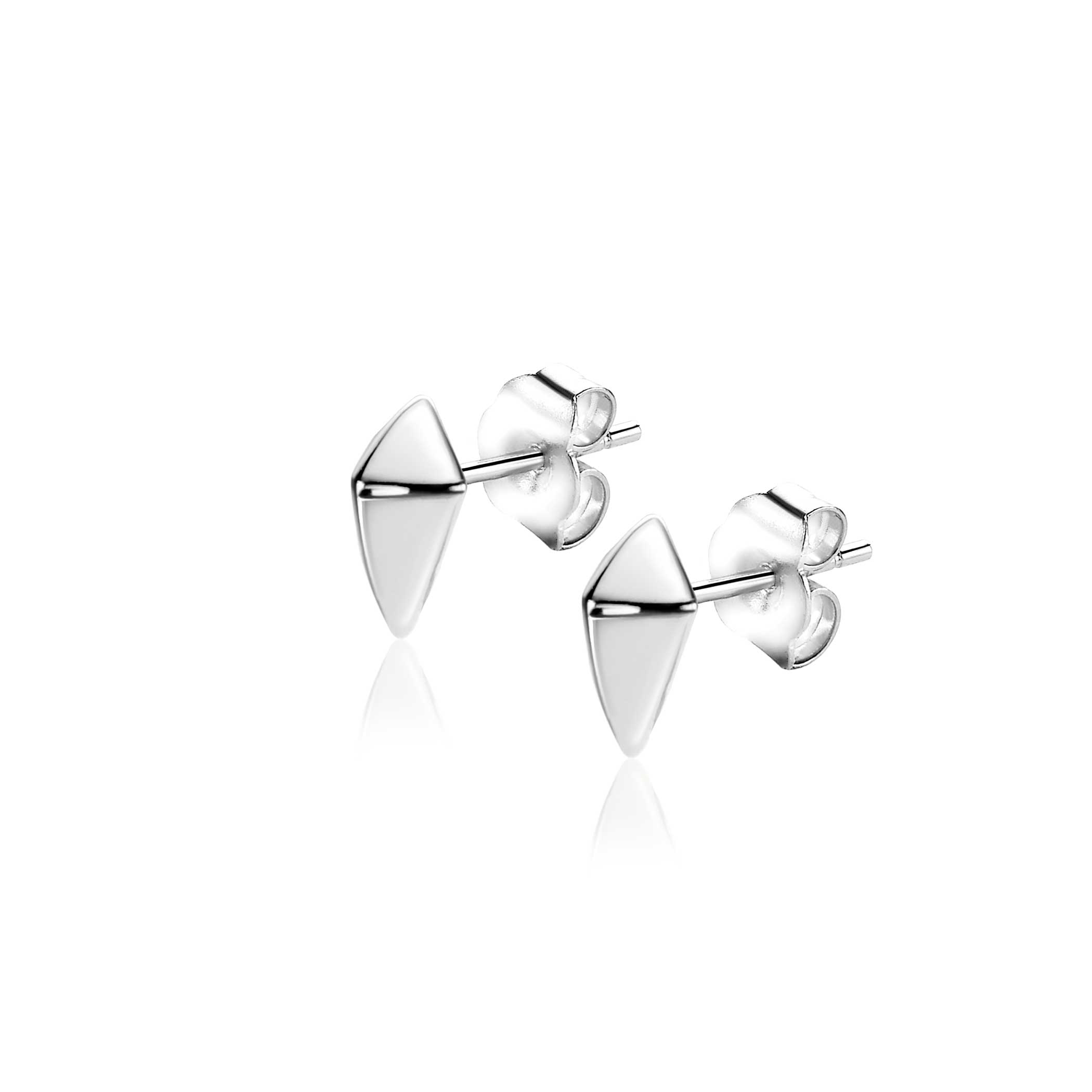 7mm ZINZI Sterling Silver Stud Earrings Diamond-shape ZIO2503