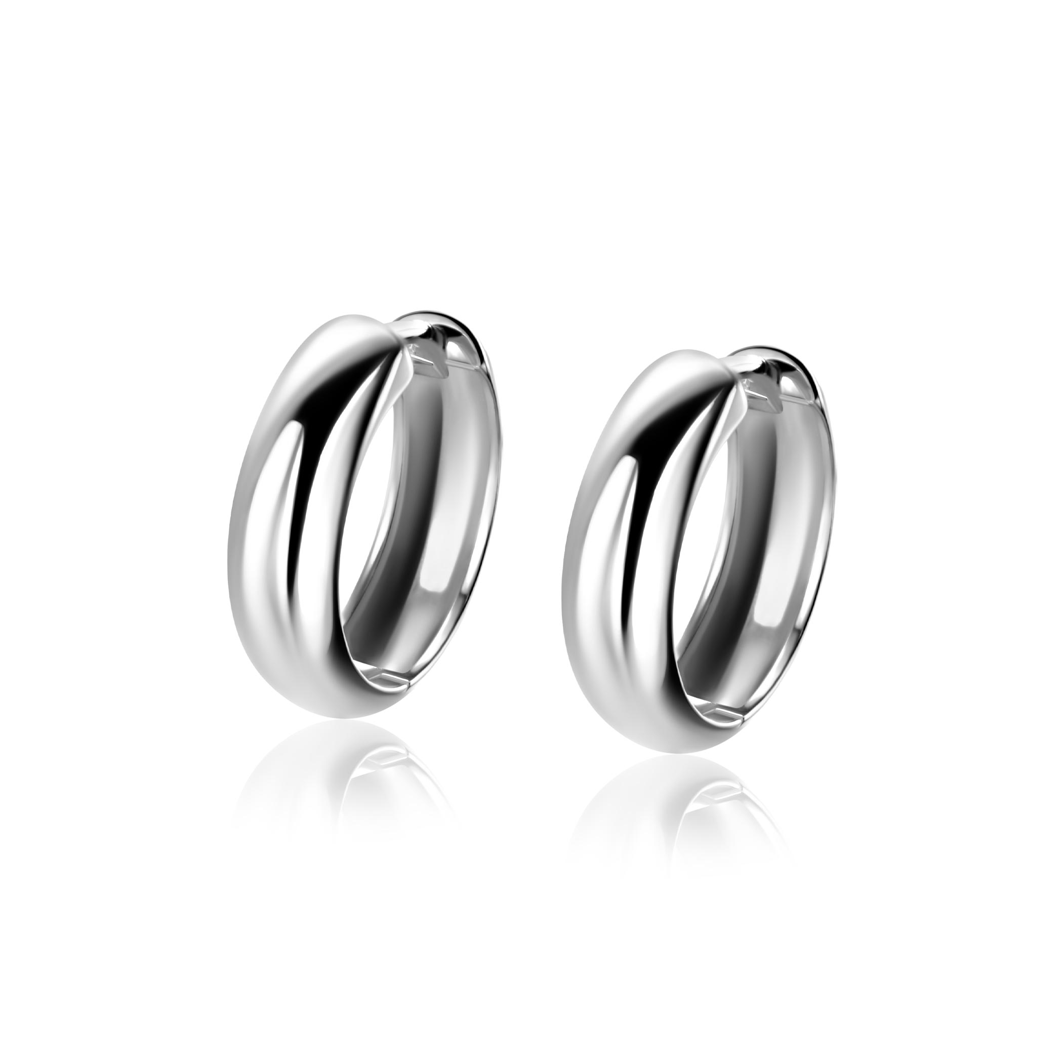 ZINZI zlv. klapcreolen half rond 17.0x5.0mm