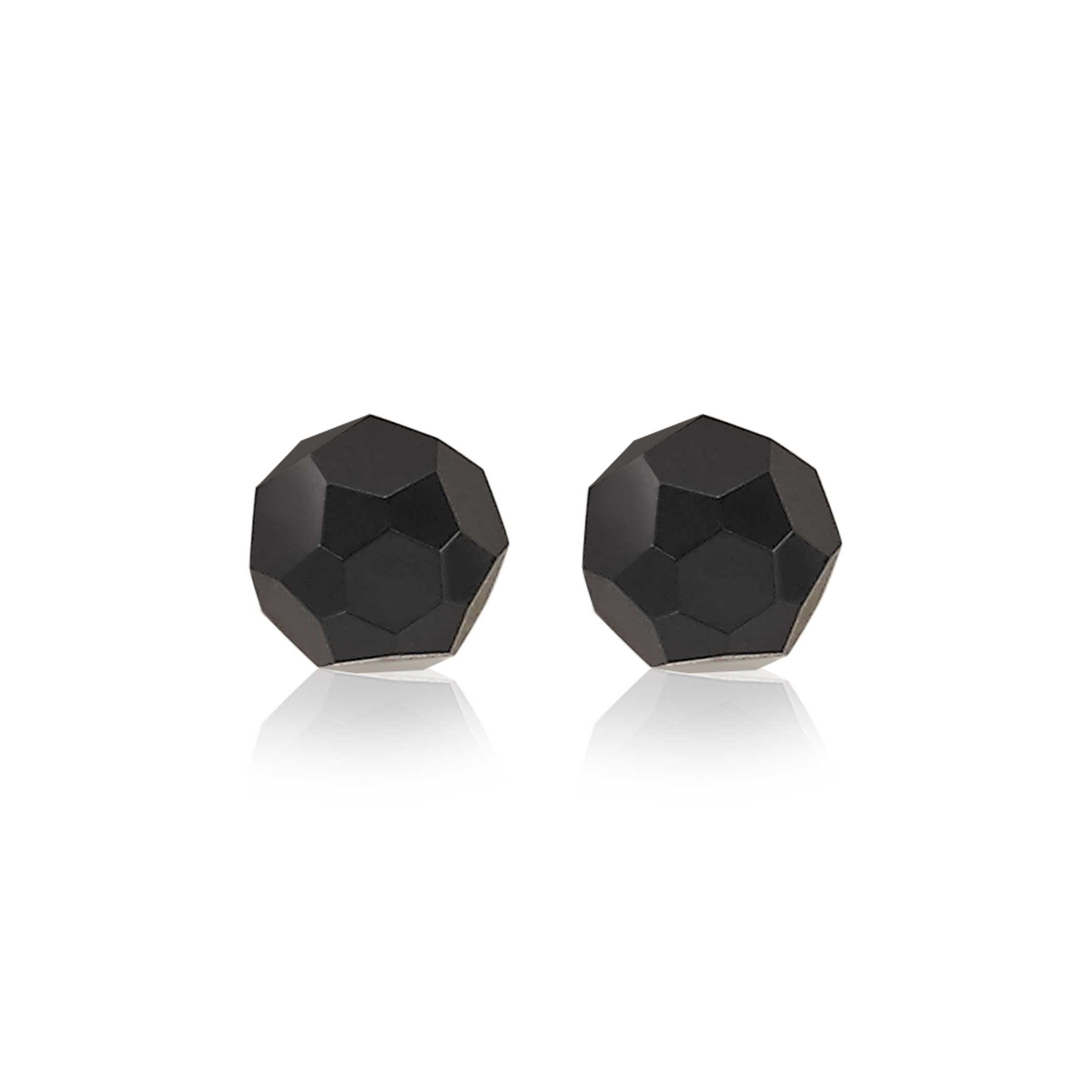 6mm ZINZI Sterling Silver Stud Earrings with Black Beads ZIO1317Z