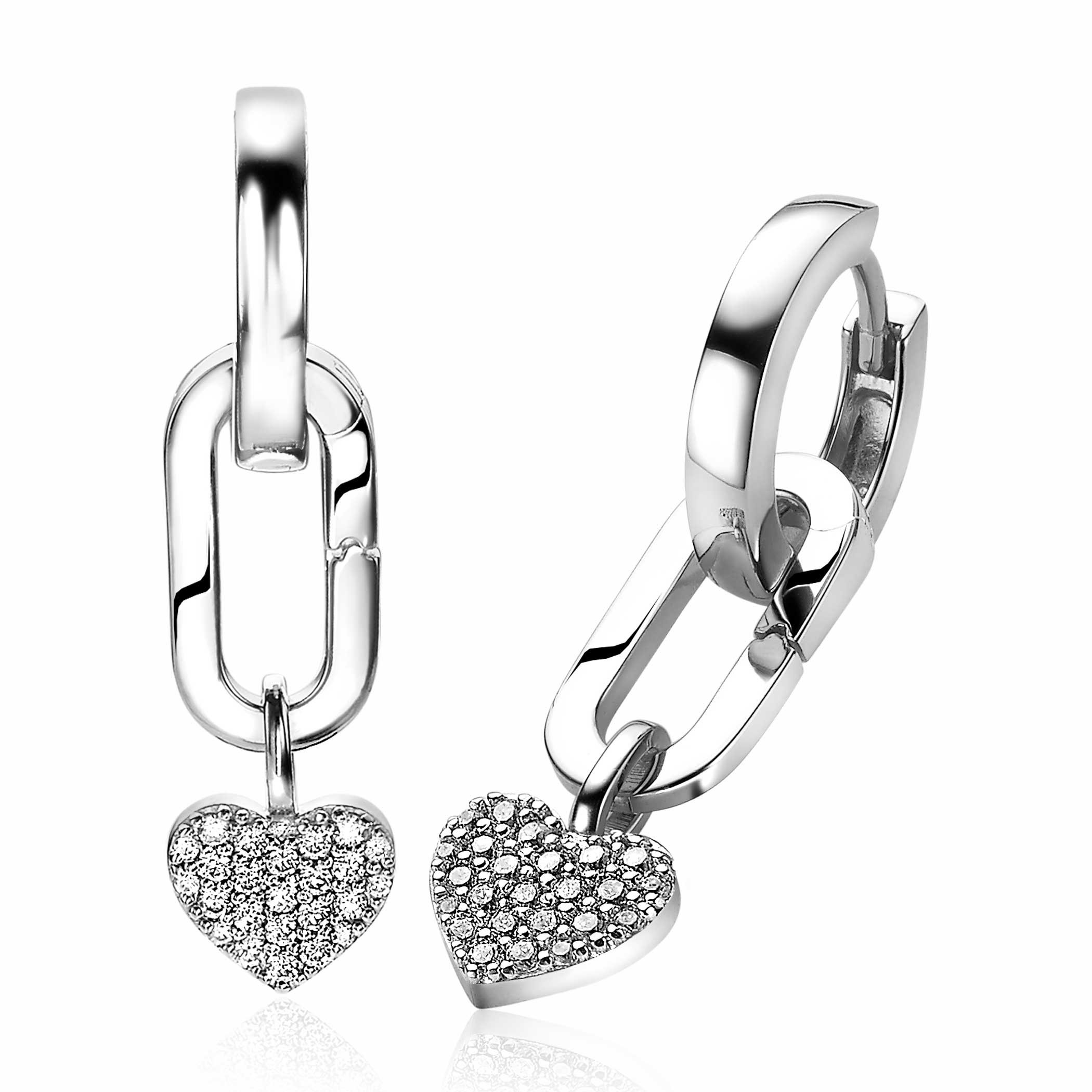 16mm ZINZI Sterling Silver Earrings Pendants Oval Clasp for Charms ZICH2060 (excl. hoop earrings)