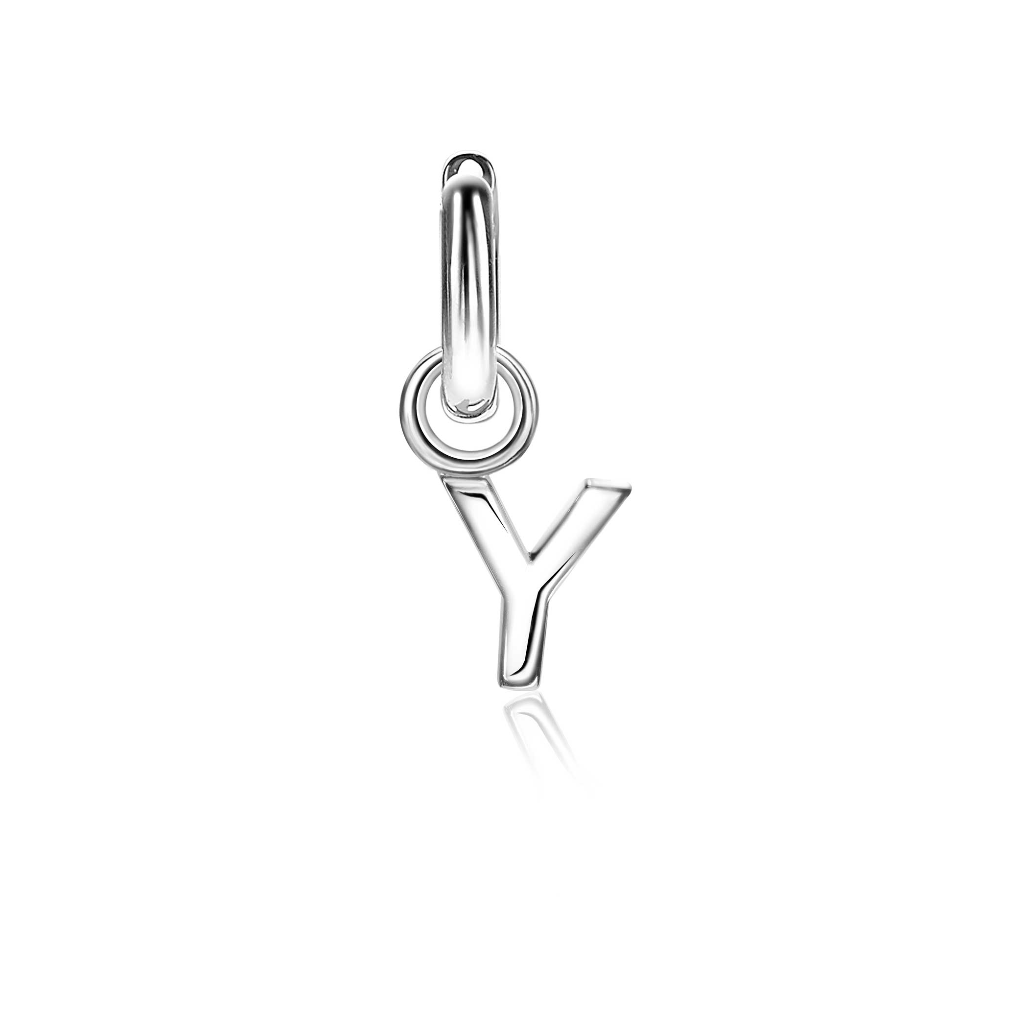 ZINZI Sterling Silver Letter Earrings Pendant Y price per piece ZICH2144Y (excl. hoop earrings)