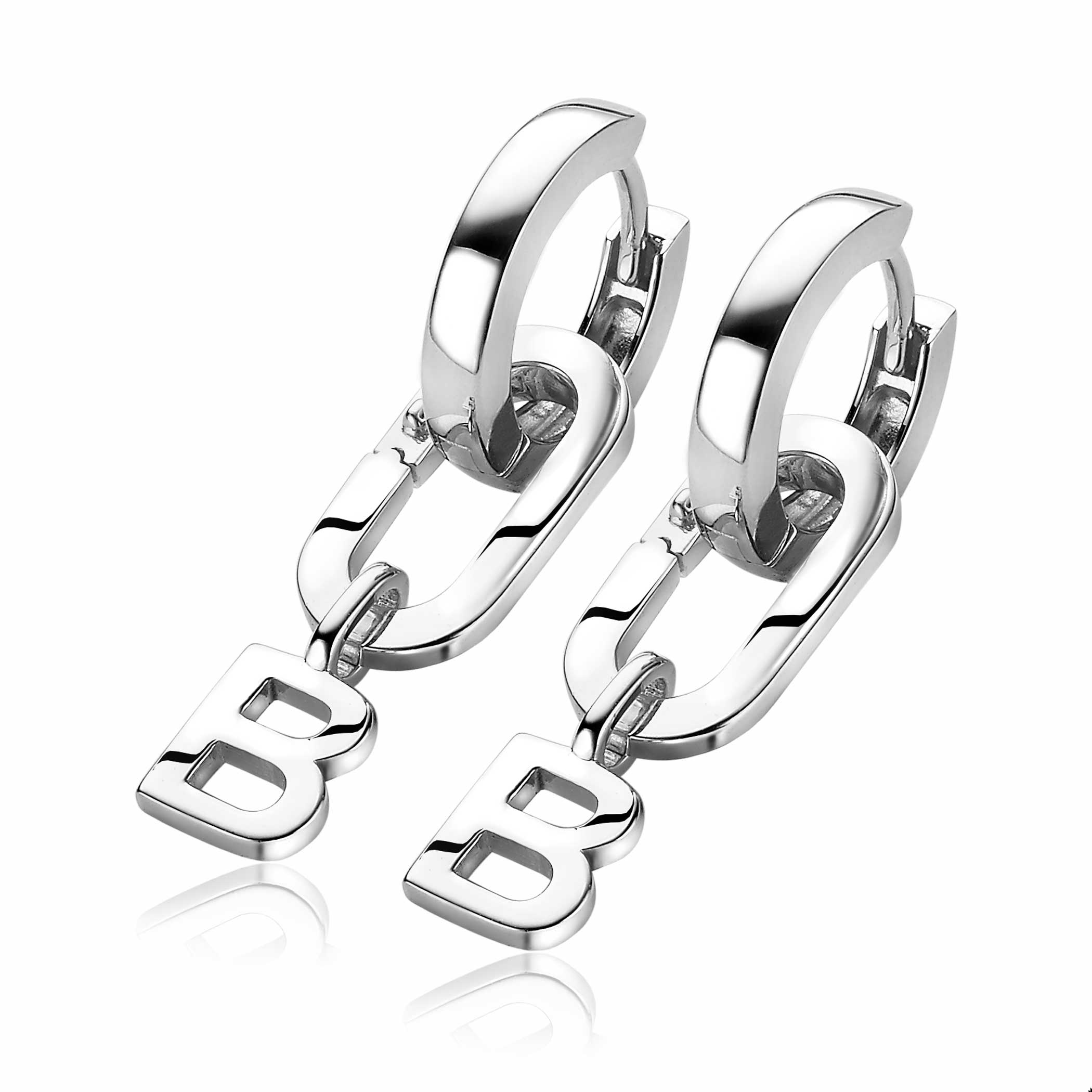 16mm ZINZI Sterling Silver Earrings Pendants Oval Clasp for Charms ZICH2060 (excl. hoop earrings)