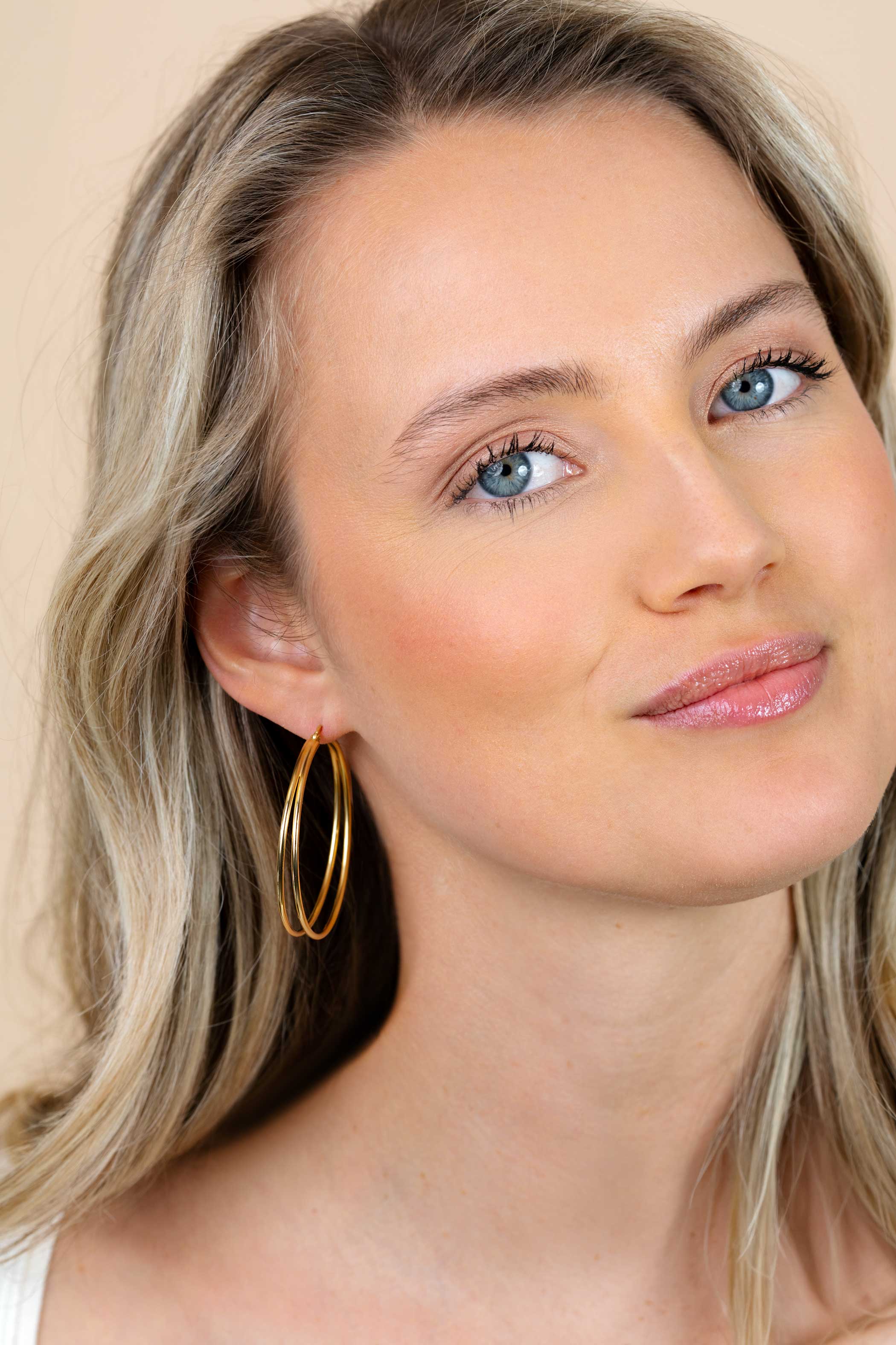 ZINZI zlv. oorringen geel verguld dubbele draad