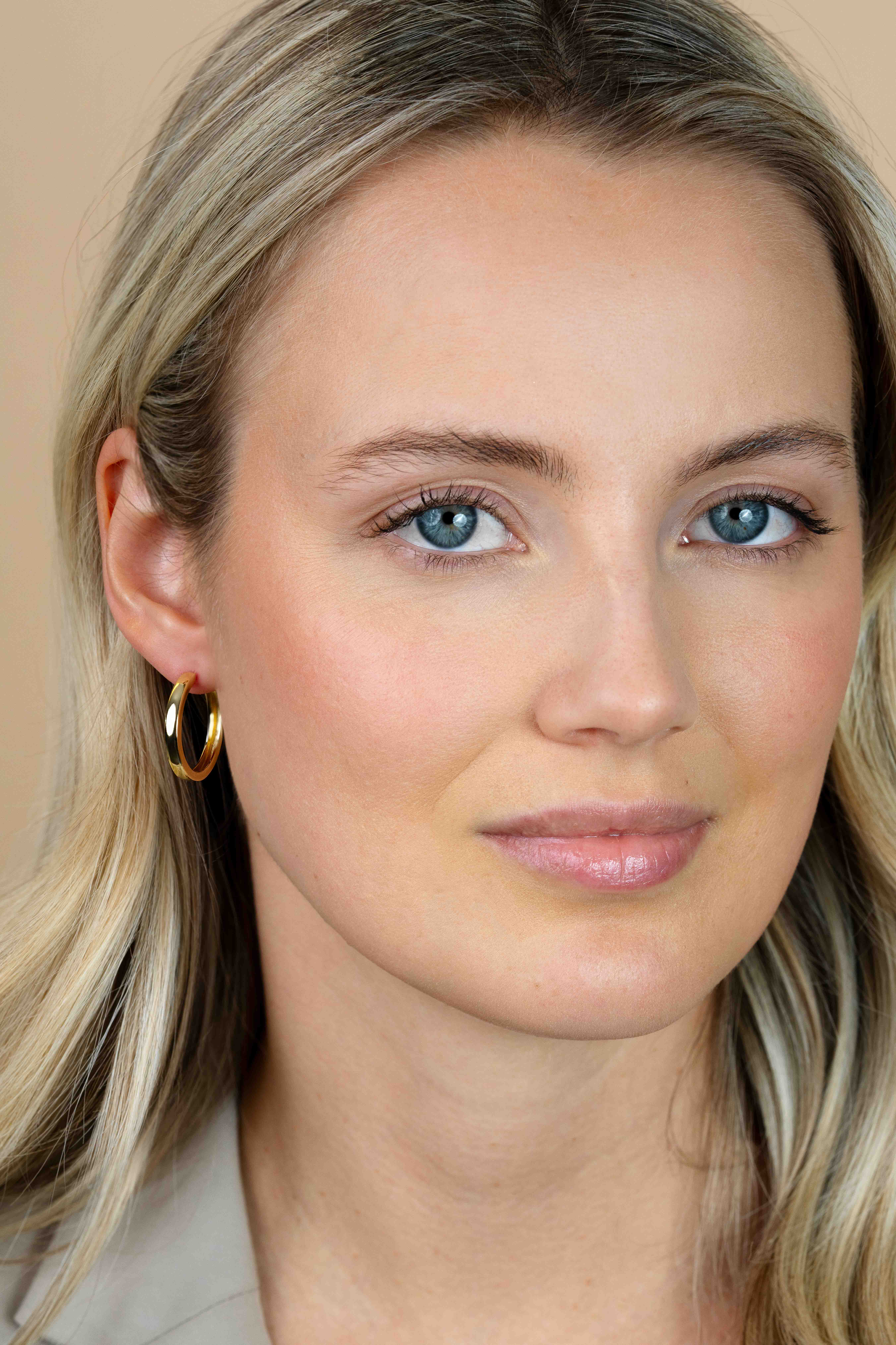 24mm ZINZI Gold Plated Sterling Silver Hoop Earrings width 3mm ZIO192G